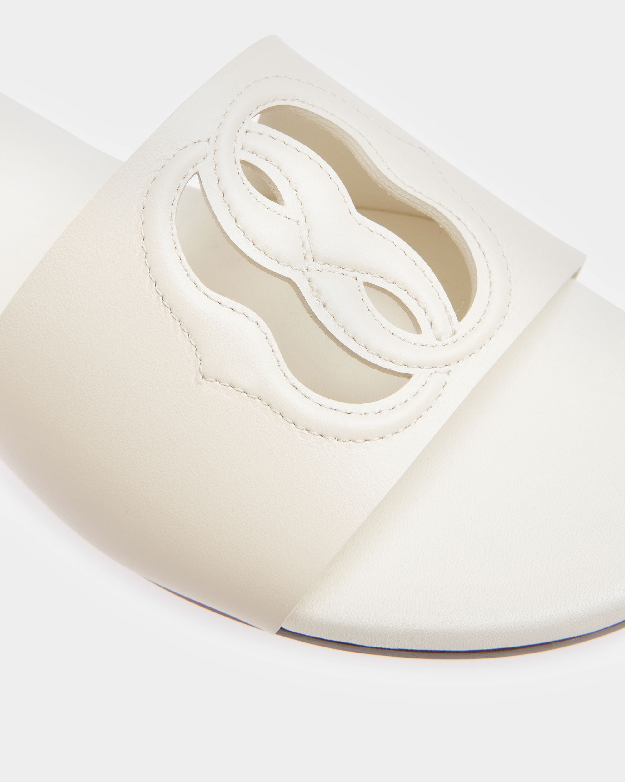 Bally Global - Sandalias Emblem De Piel Color Hueso - Blanco