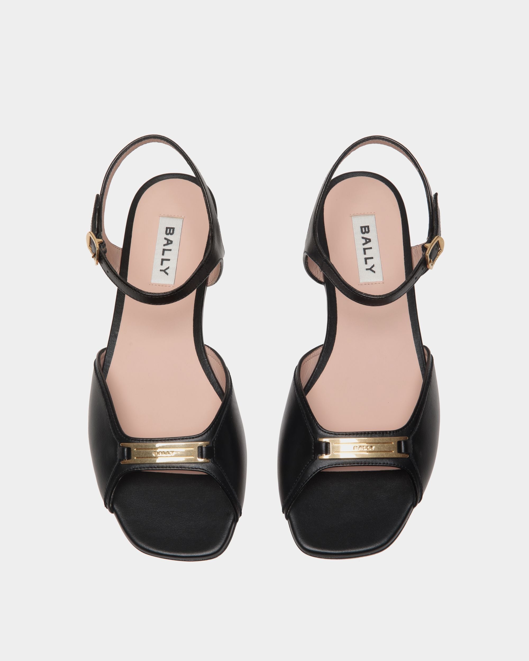 Bally Global - Deco Flat Sandal in Black Leather - Black