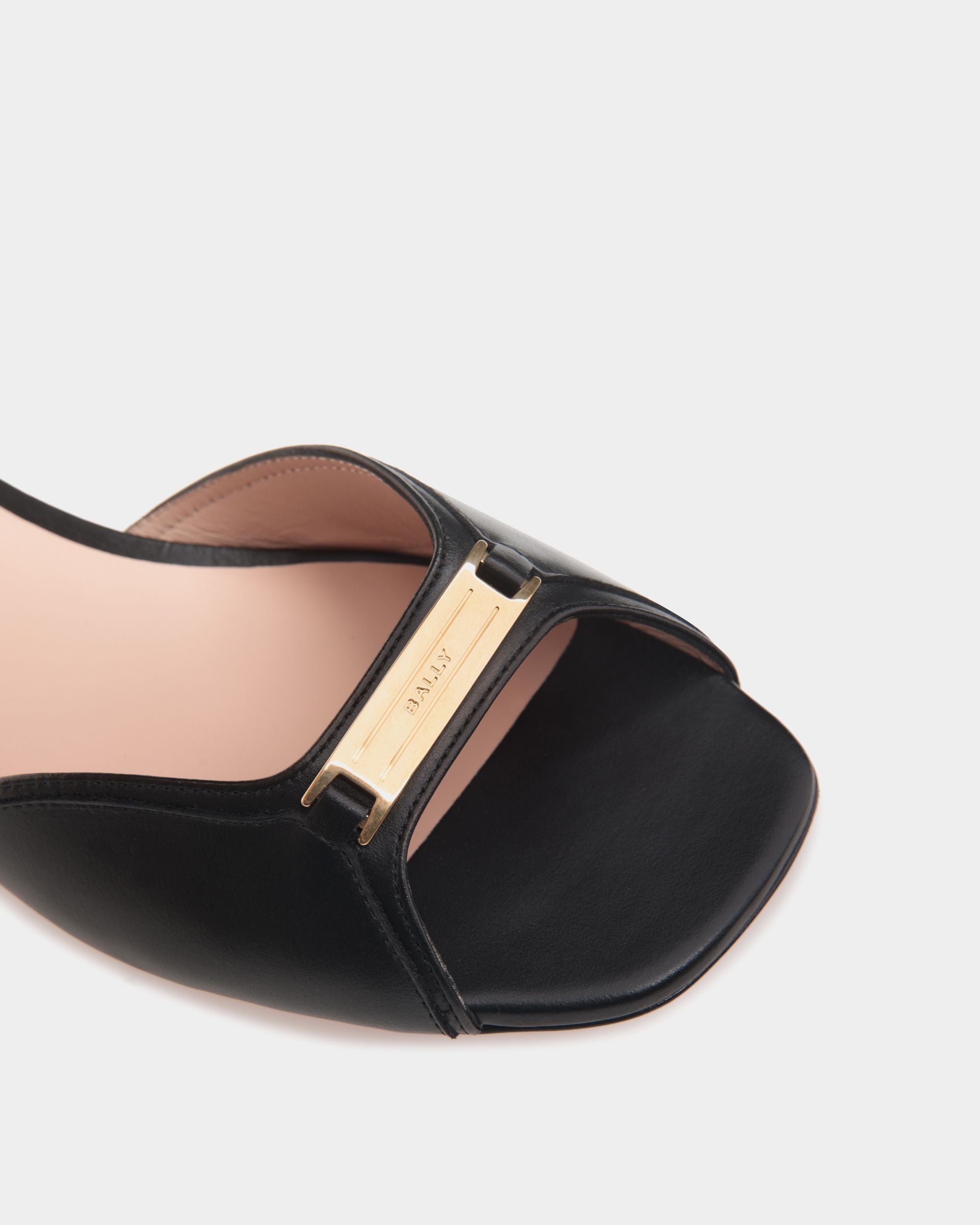 Bally Global - Deco Flat Sandal in Black Leather - Black