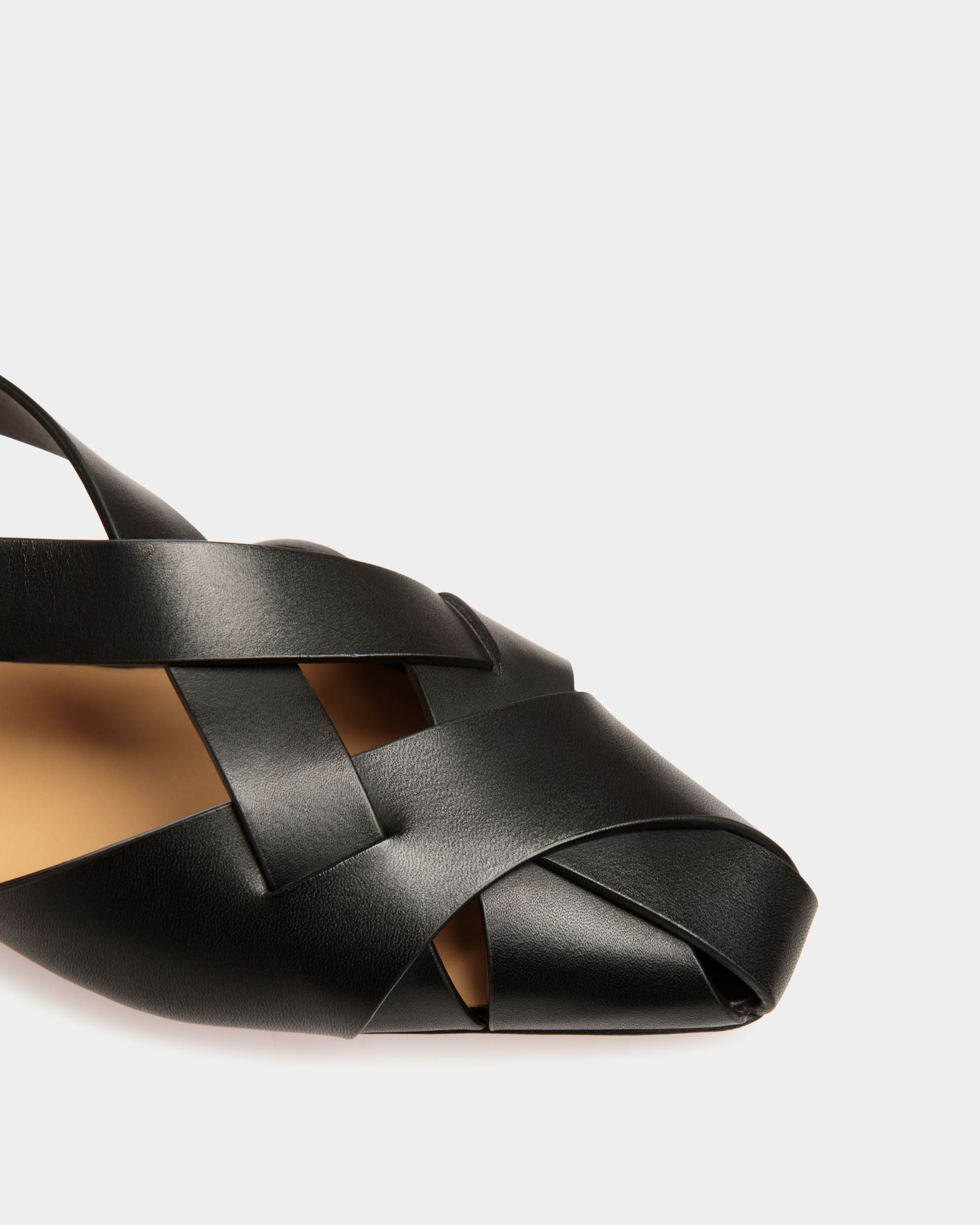 Bally Global - Sylt Flat in Black Brushed Leather - Black