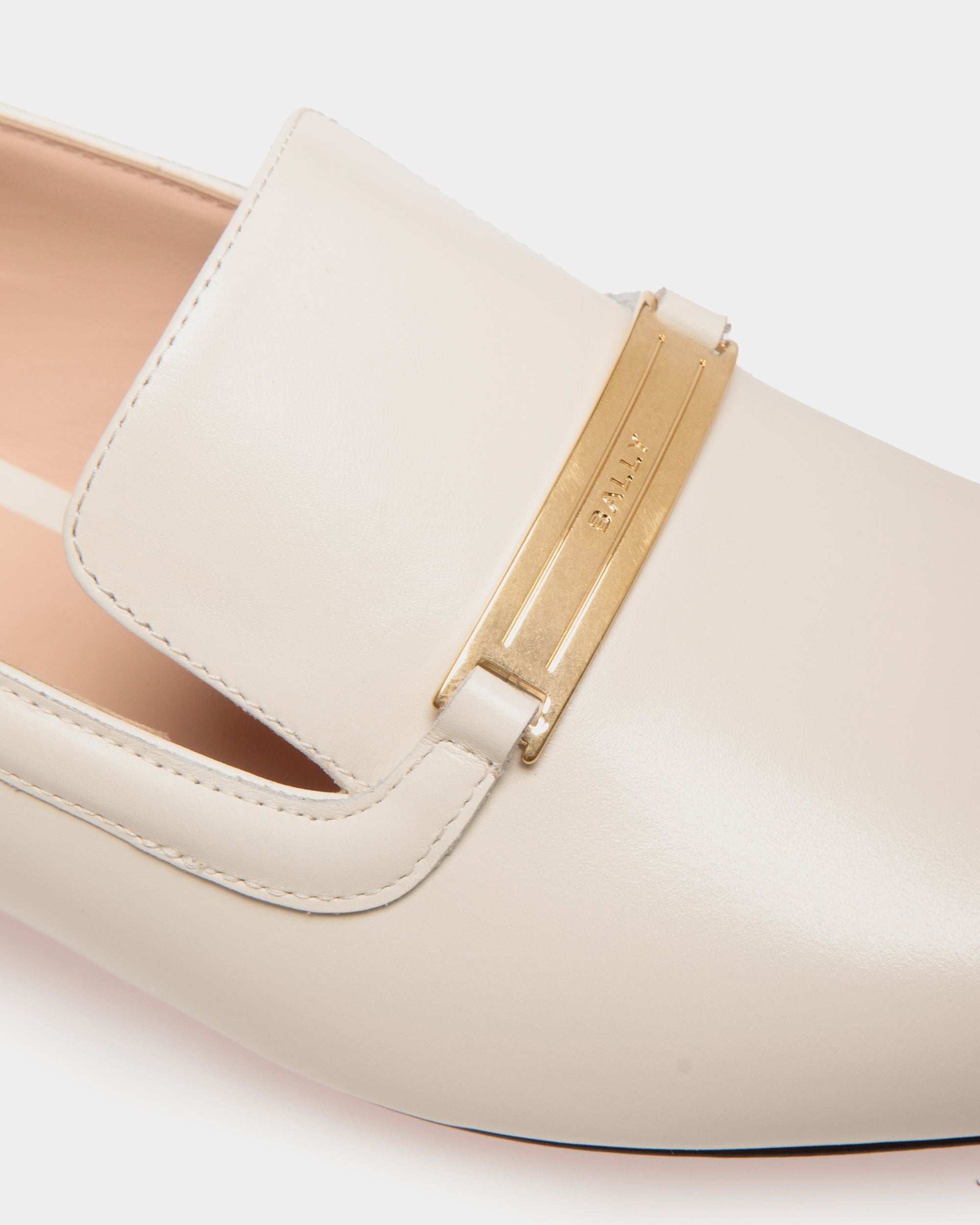 Bally Global - Slipper Deco De Piel Blanca - Blanco