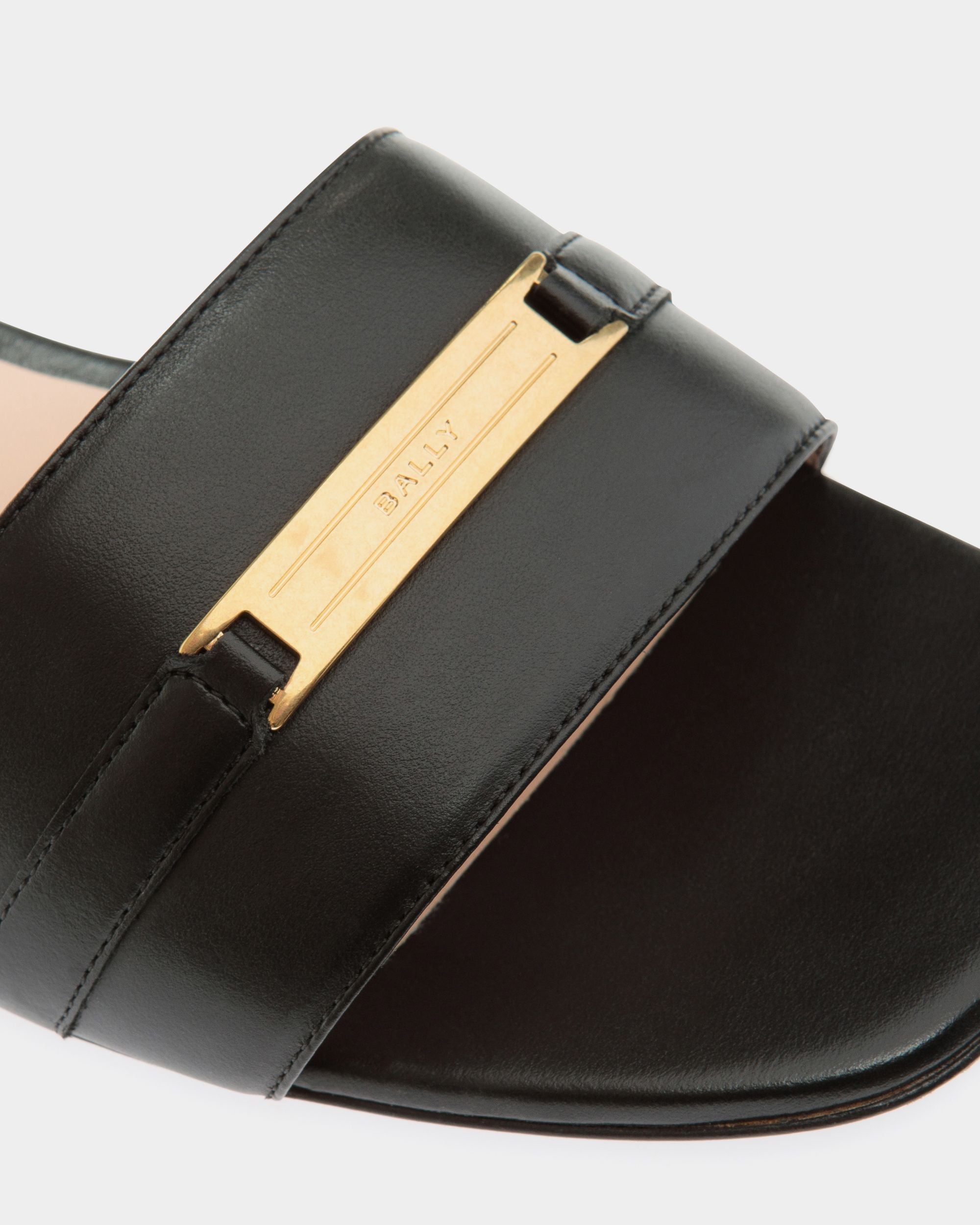Bally Global - Deco Flat Sandal in Black Leather - Black