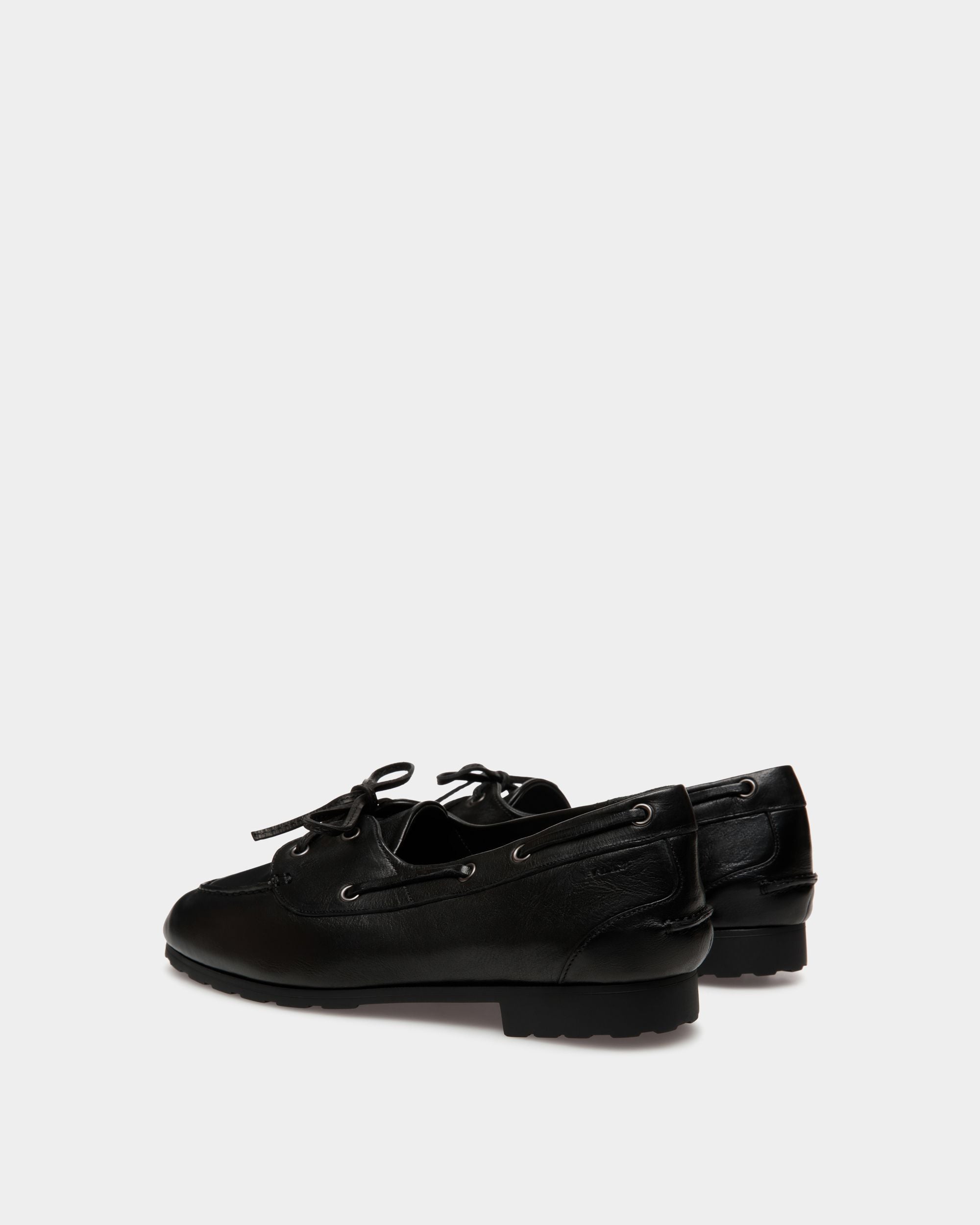 Bally Global - Mocassin Plume En Cuir Noir - Noir
