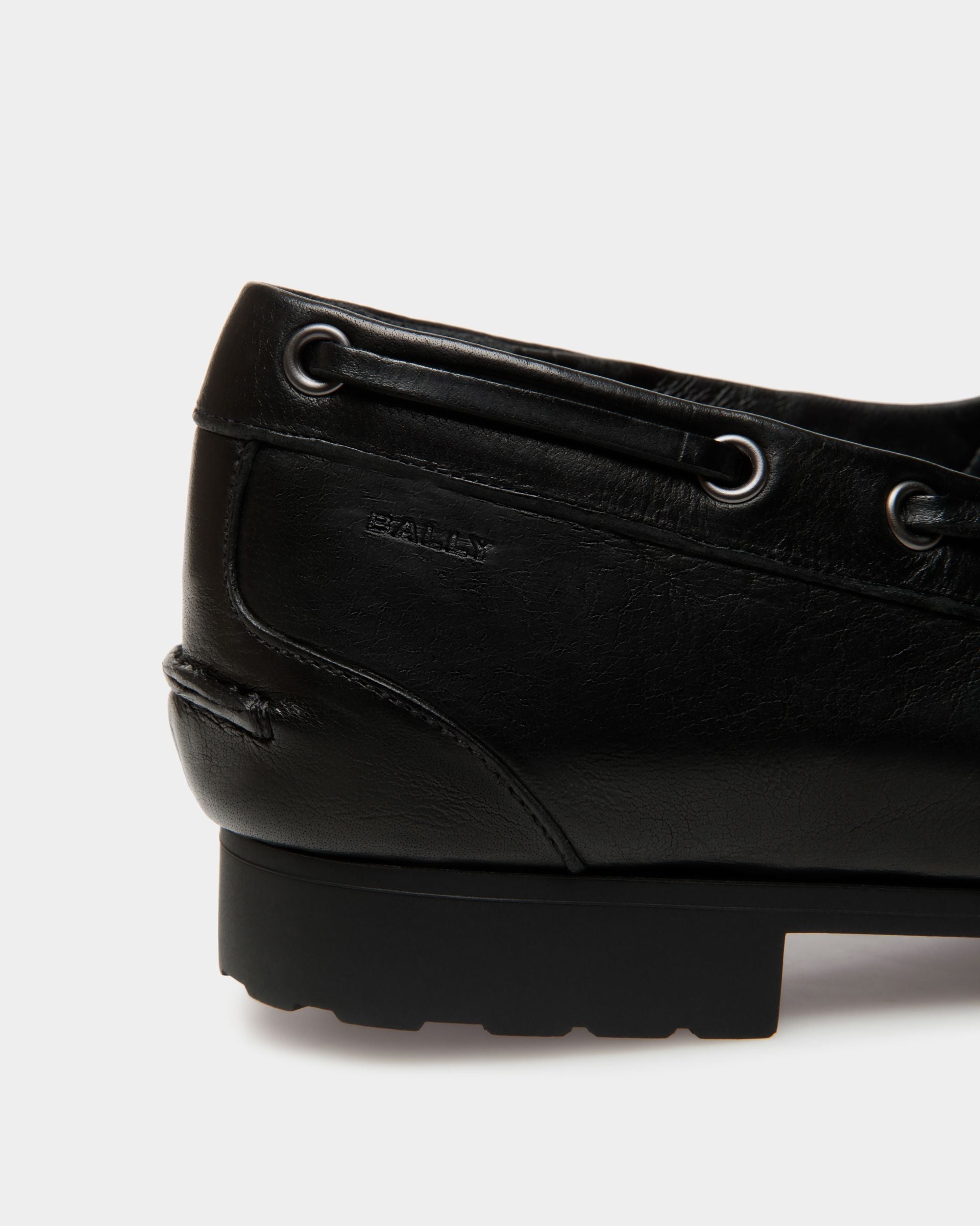 Bally Global - Mocassin Plume En Cuir Noir - Noir