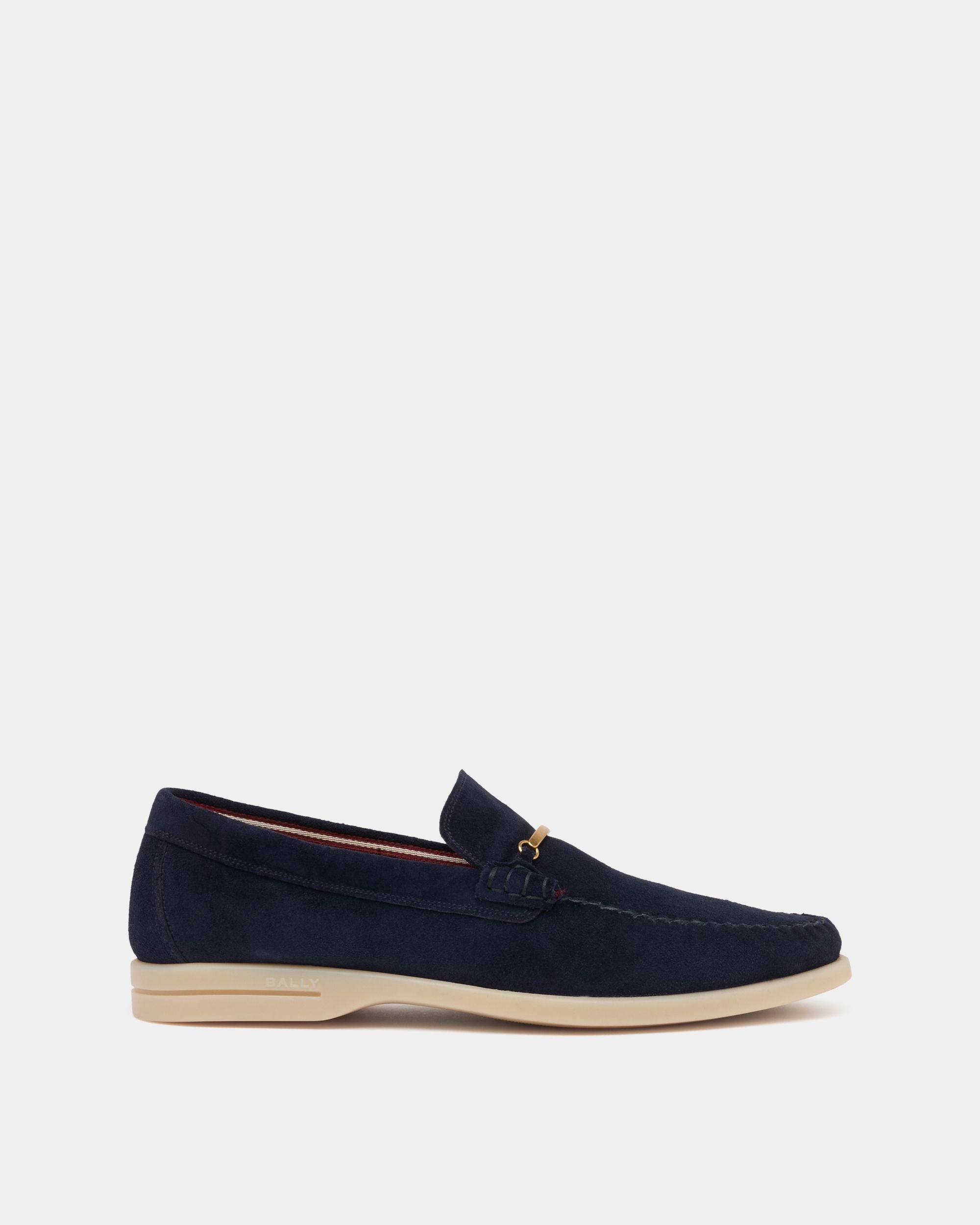 Bally Global - Switz Moc Moccasin in Navy Blue Suede - Blue