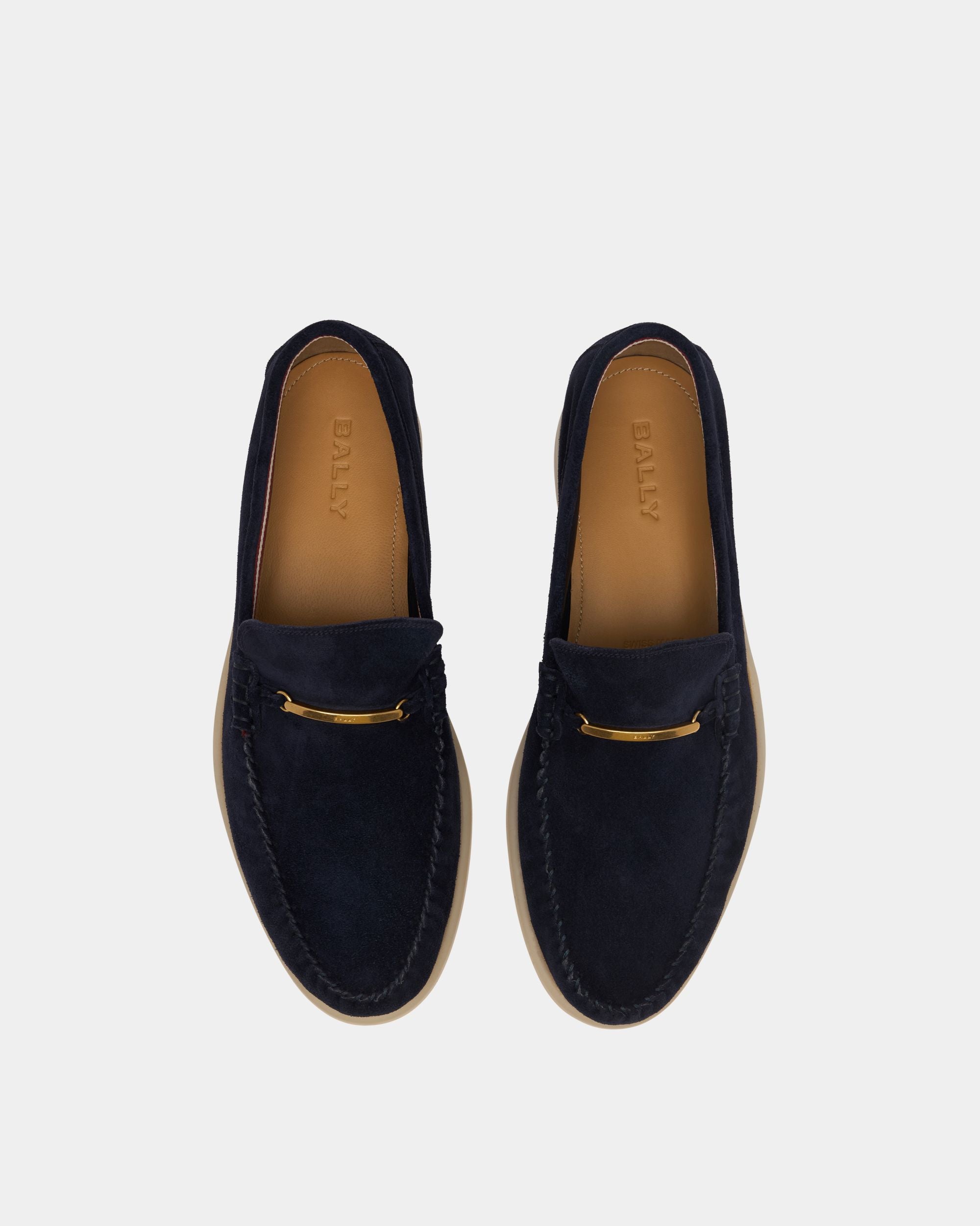 Bally Global - Switz Moc Moccasin in Navy Blue Suede - Blue