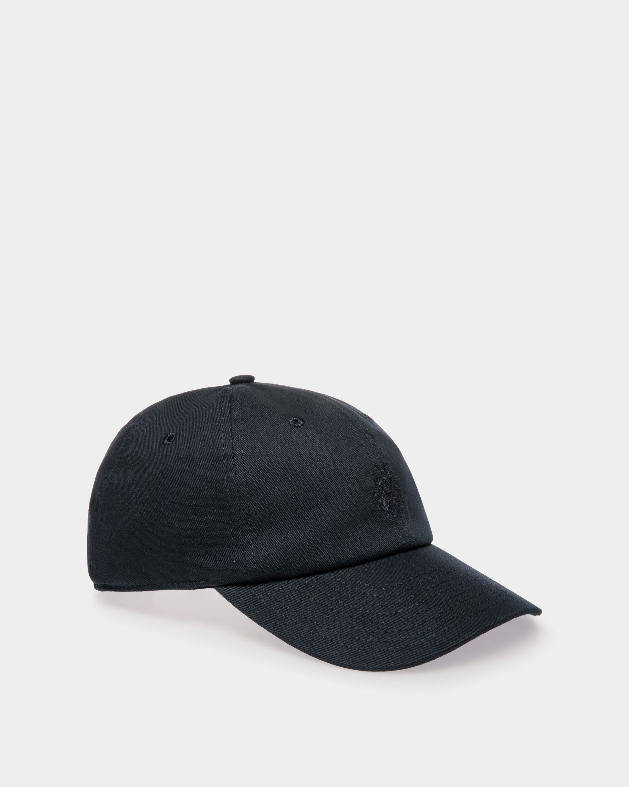 Bally Global - Baseball Hat in Navy Blue Cotton with a Bally Crest - Blue