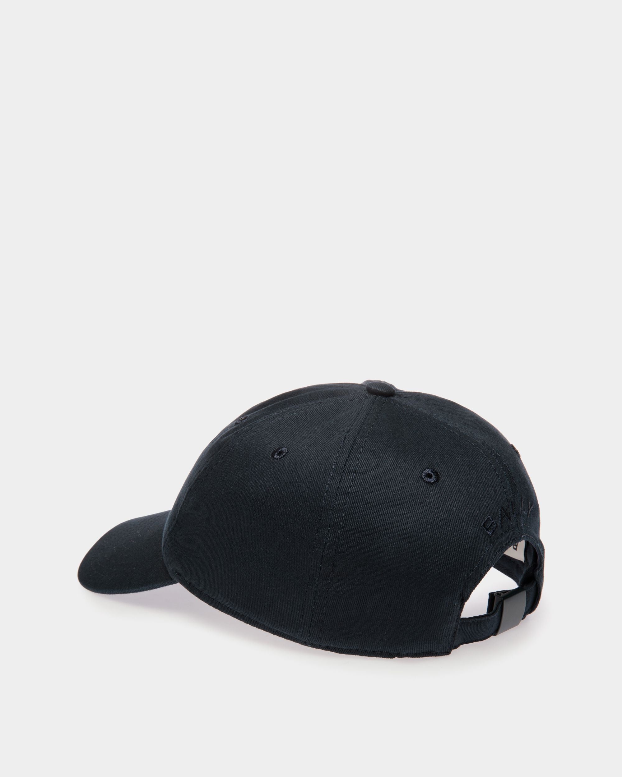 Bally Global - Baseball Hat in Navy Blue Cotton with a Bally Crest - Blue