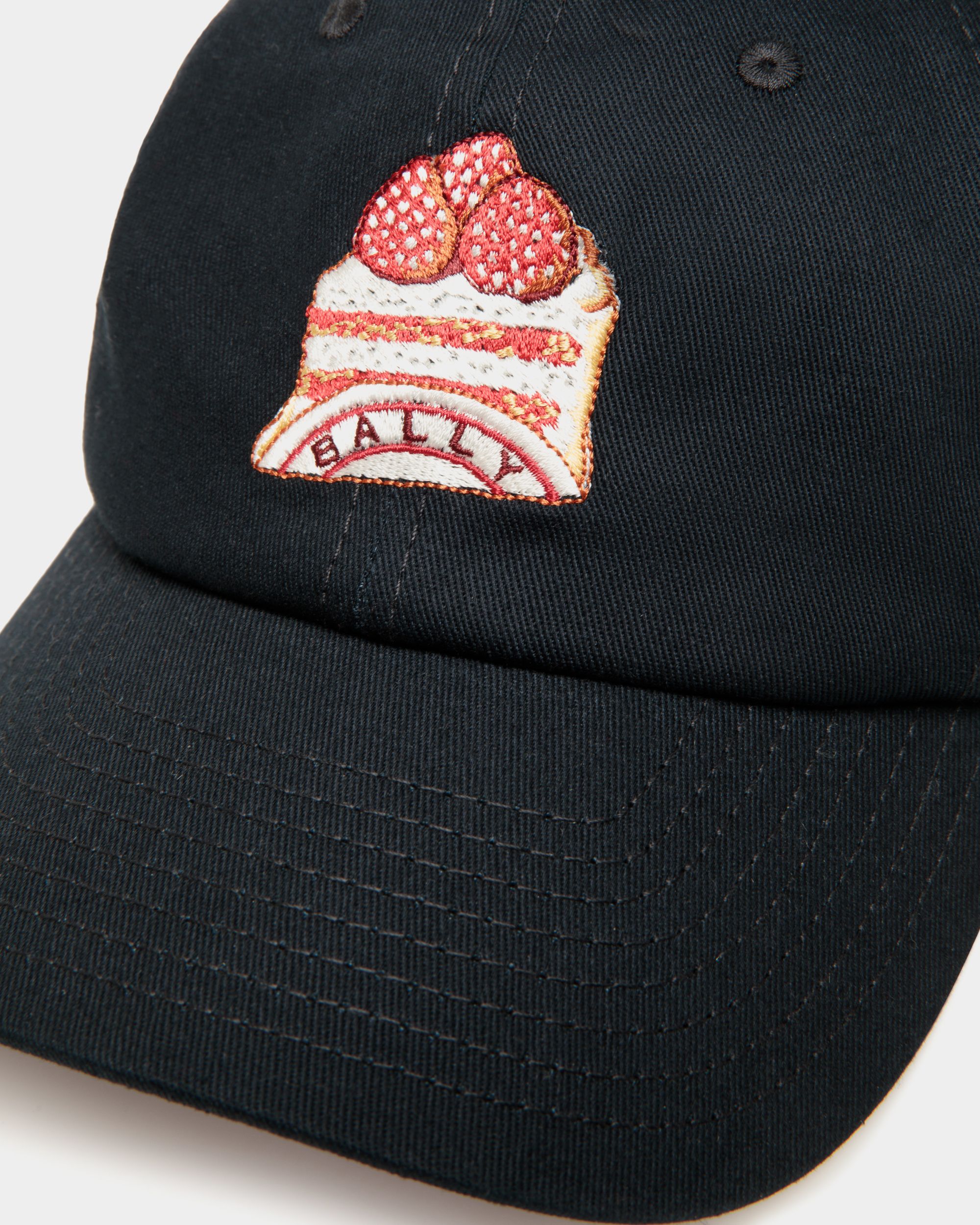 Bally Global - Casquette De Baseball Avec Bally Cake En Coton Navy Blue - Bleu