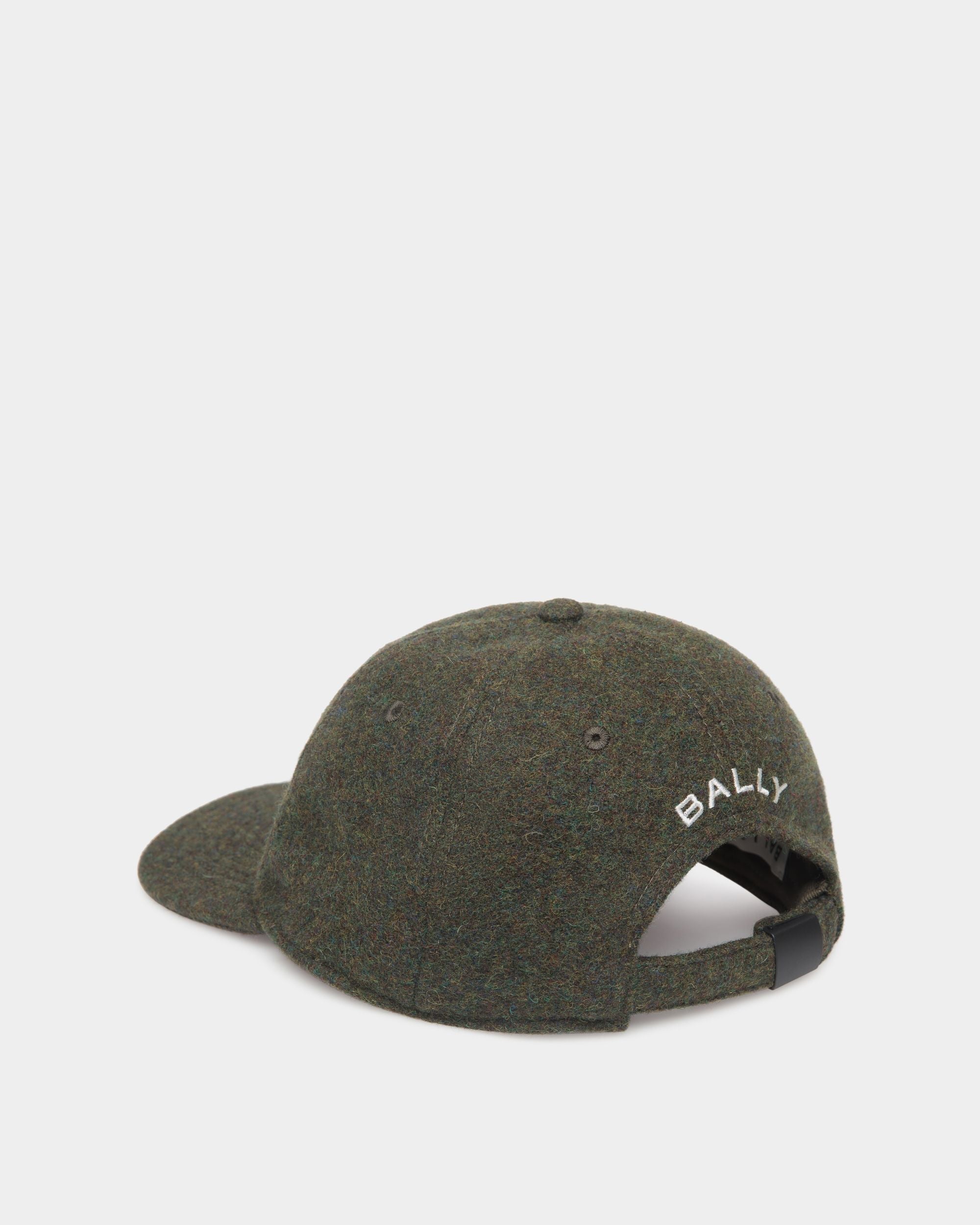 Bally Global - Casquette De Baseball De La Capsule D'hiver En Laine Vert Foncé Ornée De Fleurs Des Alpes - Vert