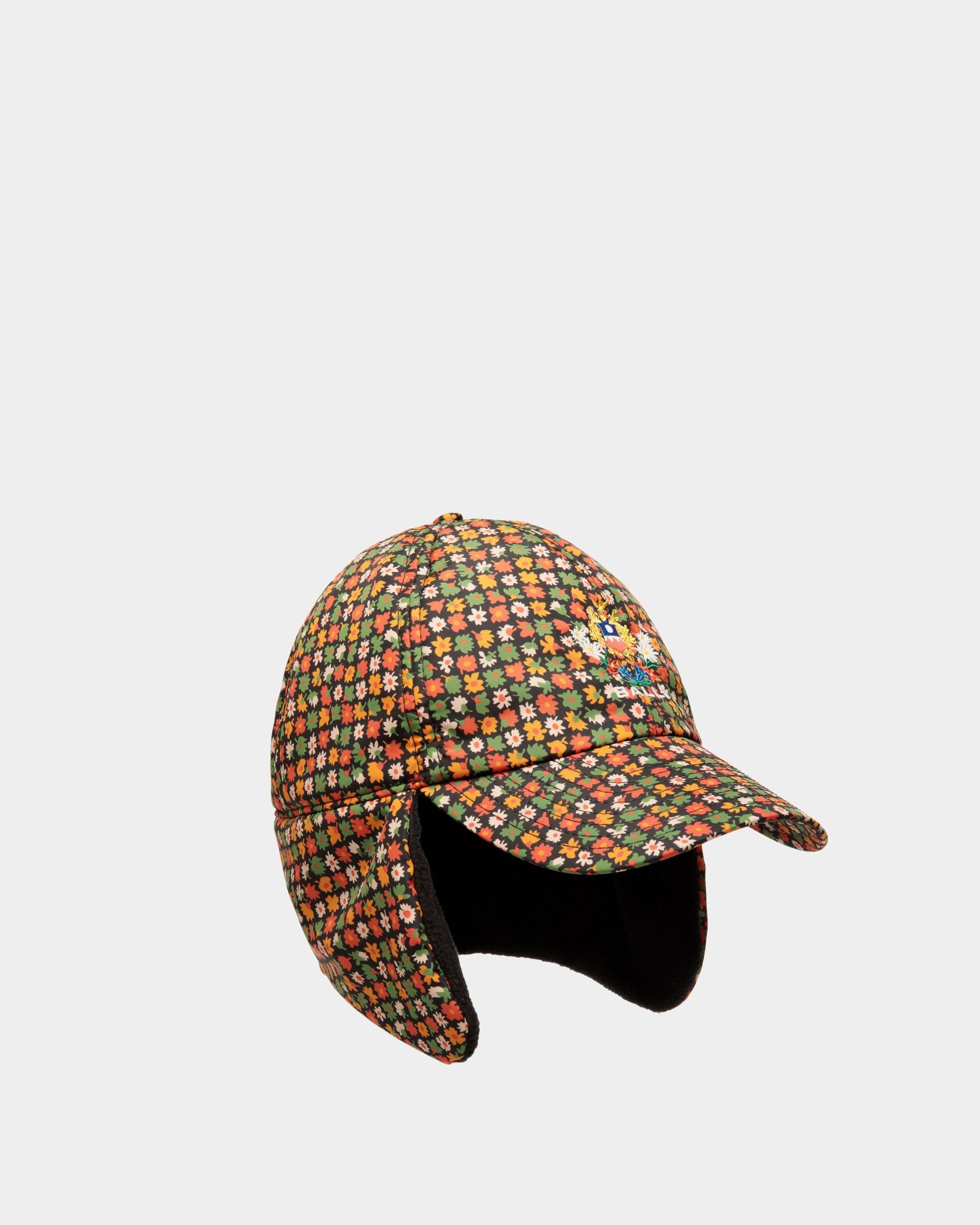 Bally Global - Winter Capsule Aviator Hat With Alpine Flowers in Multicolor Recycled Nylon - Multicolor