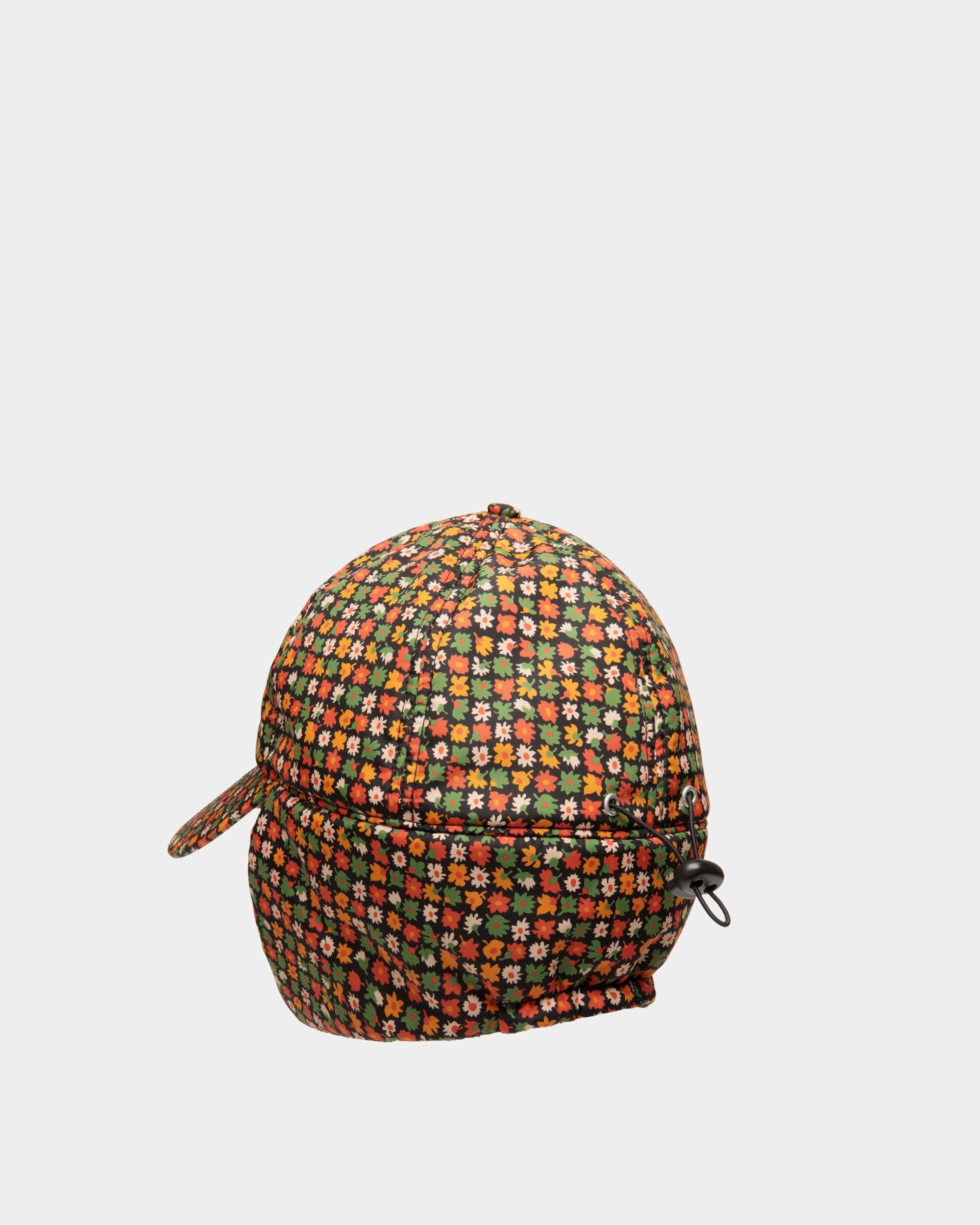 Bally Global - Winter Capsule Aviator Hat With Alpine Flowers in Multicolor Recycled Nylon - Multicolor