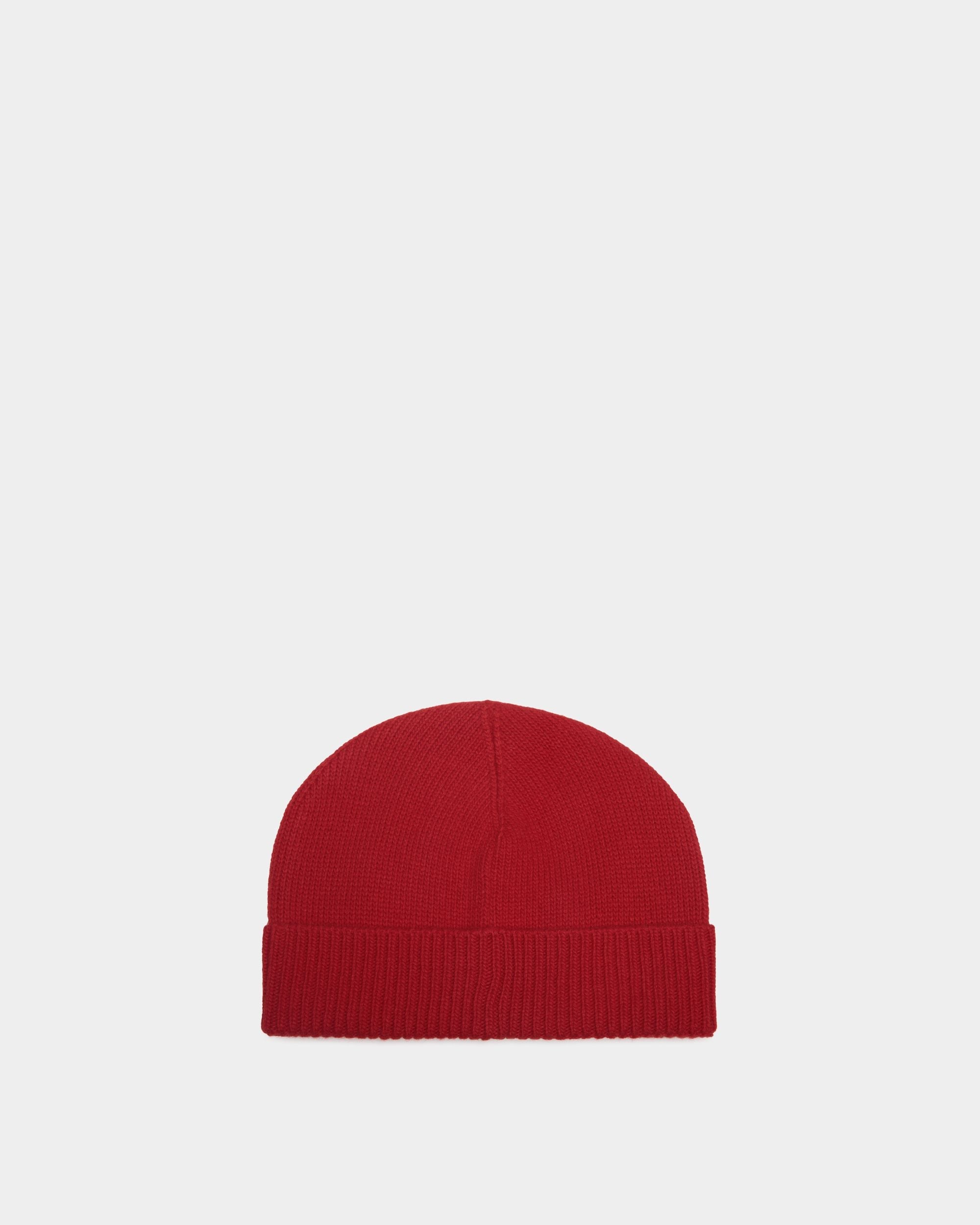 Bally Global - Winter Capsule Beanie With Alpine Flowers in Red Wool - Red