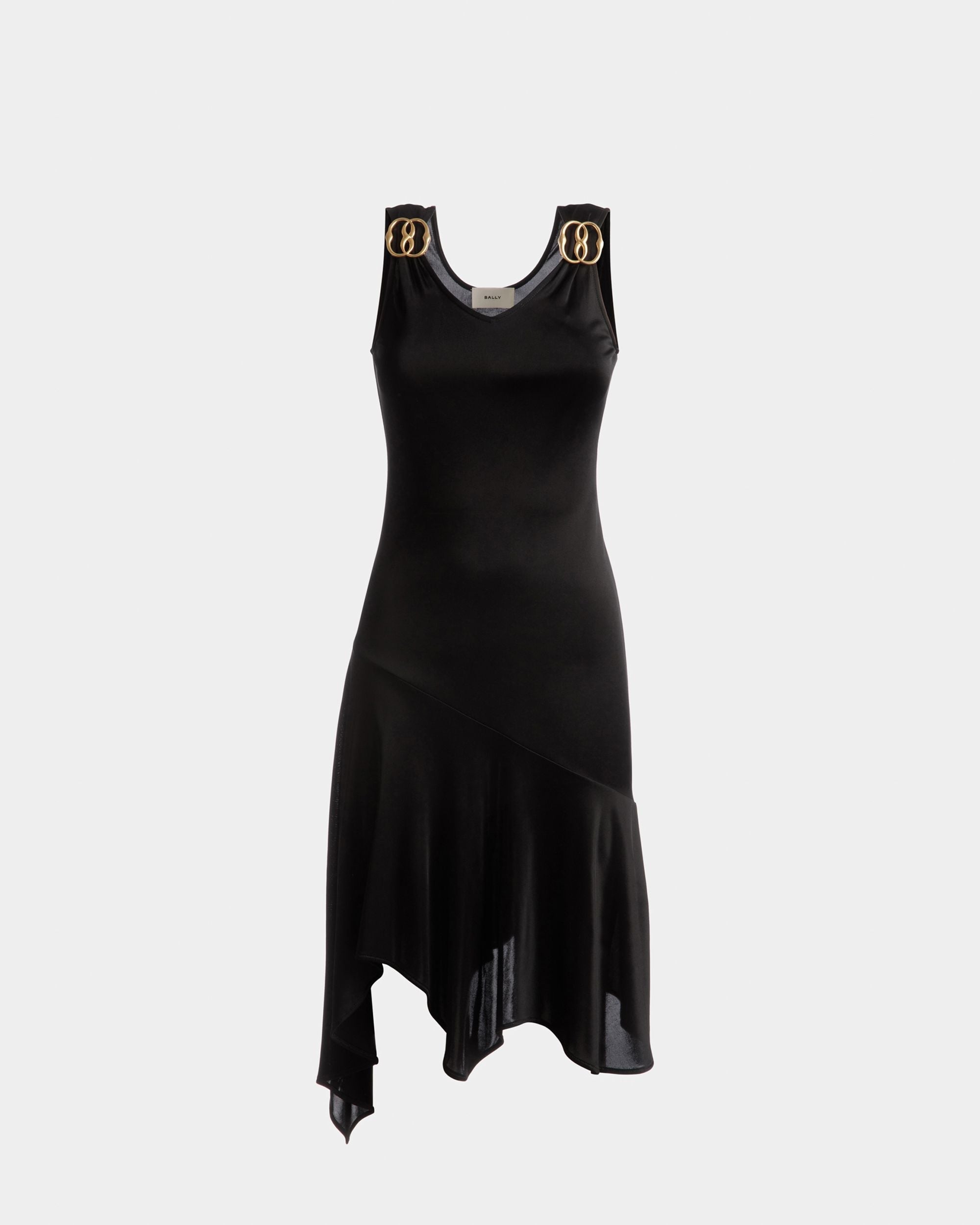 Bally Global - Asymmetric Dress In Black Viscose Mix - Black