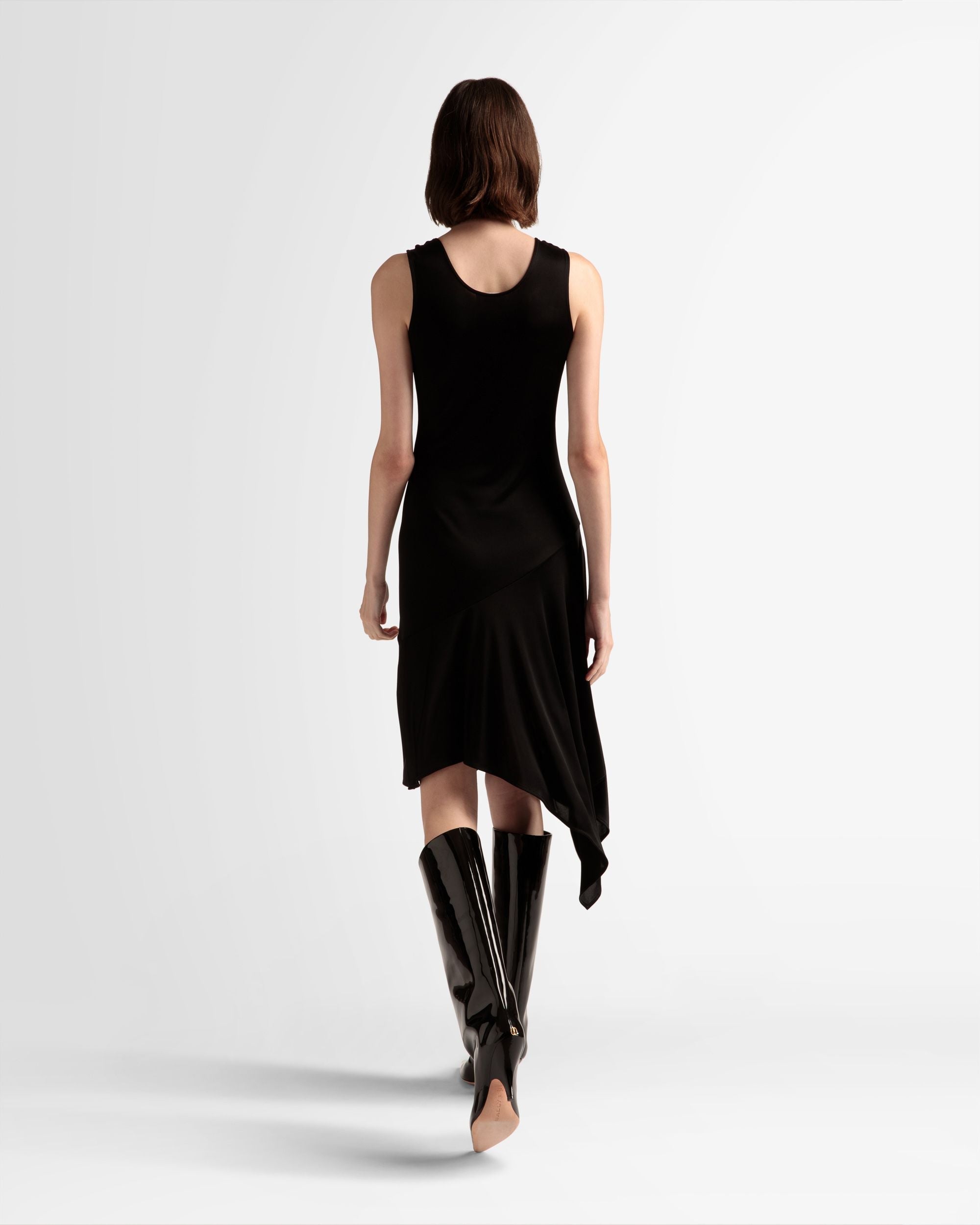 Bally Global - Asymmetric Dress In Black Viscose Mix - Black