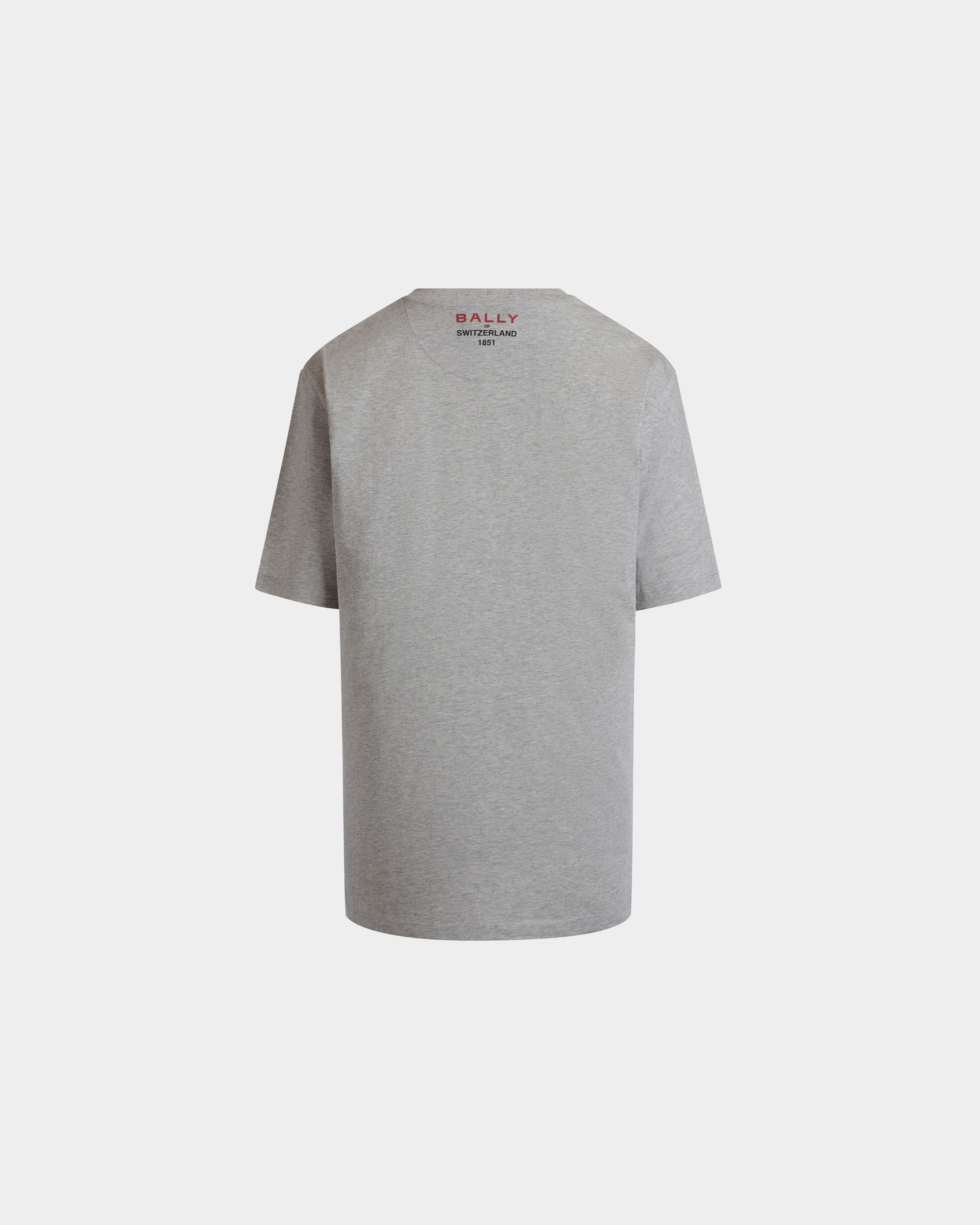 Bally Global - T-Shirt With Mermaid Print In Grey Melange Cotton - Grey
