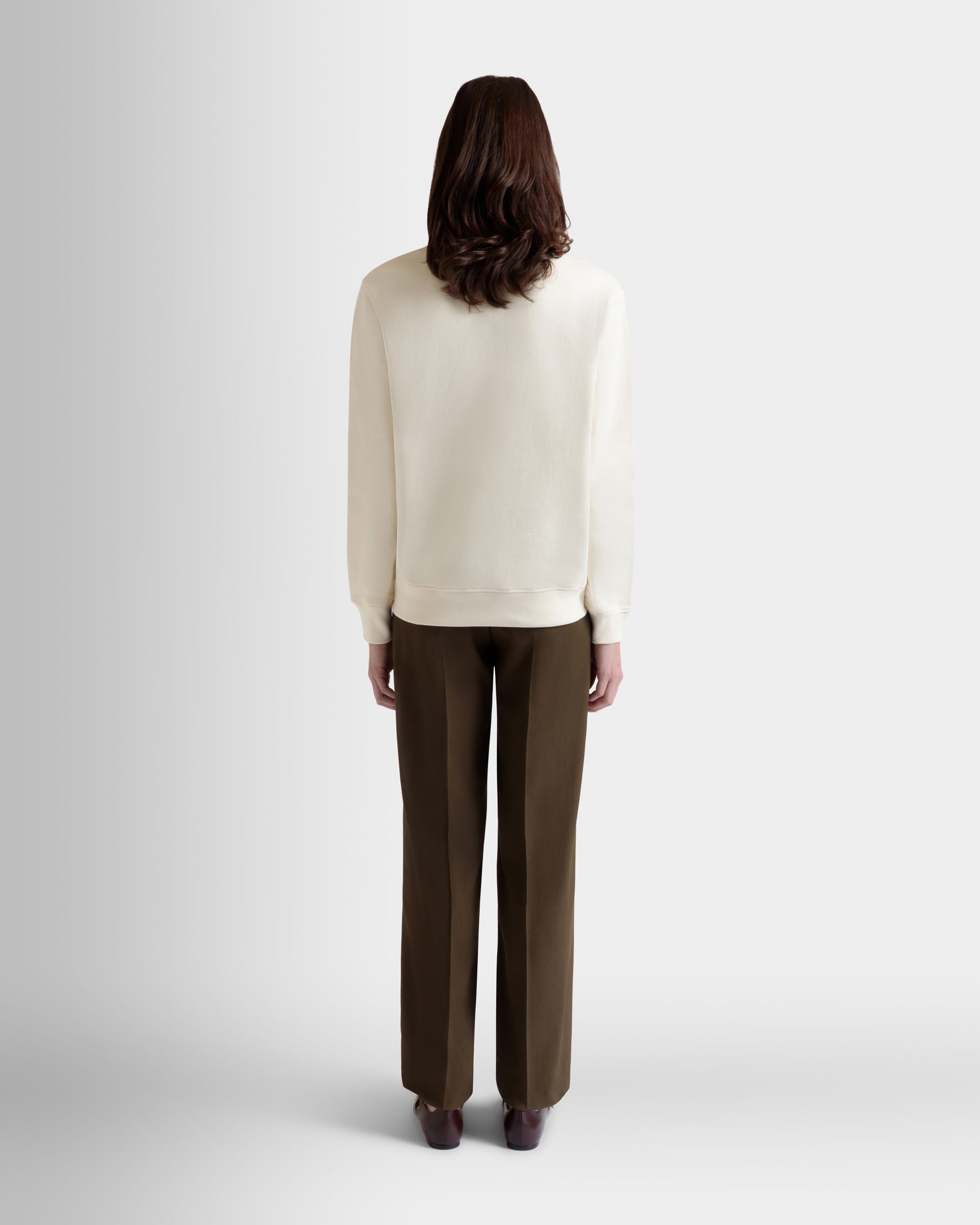 Bally Global - Sweat-Shirt Ras-Du-Cou Avec Bally Cake En Coton Ivoire - Blanc