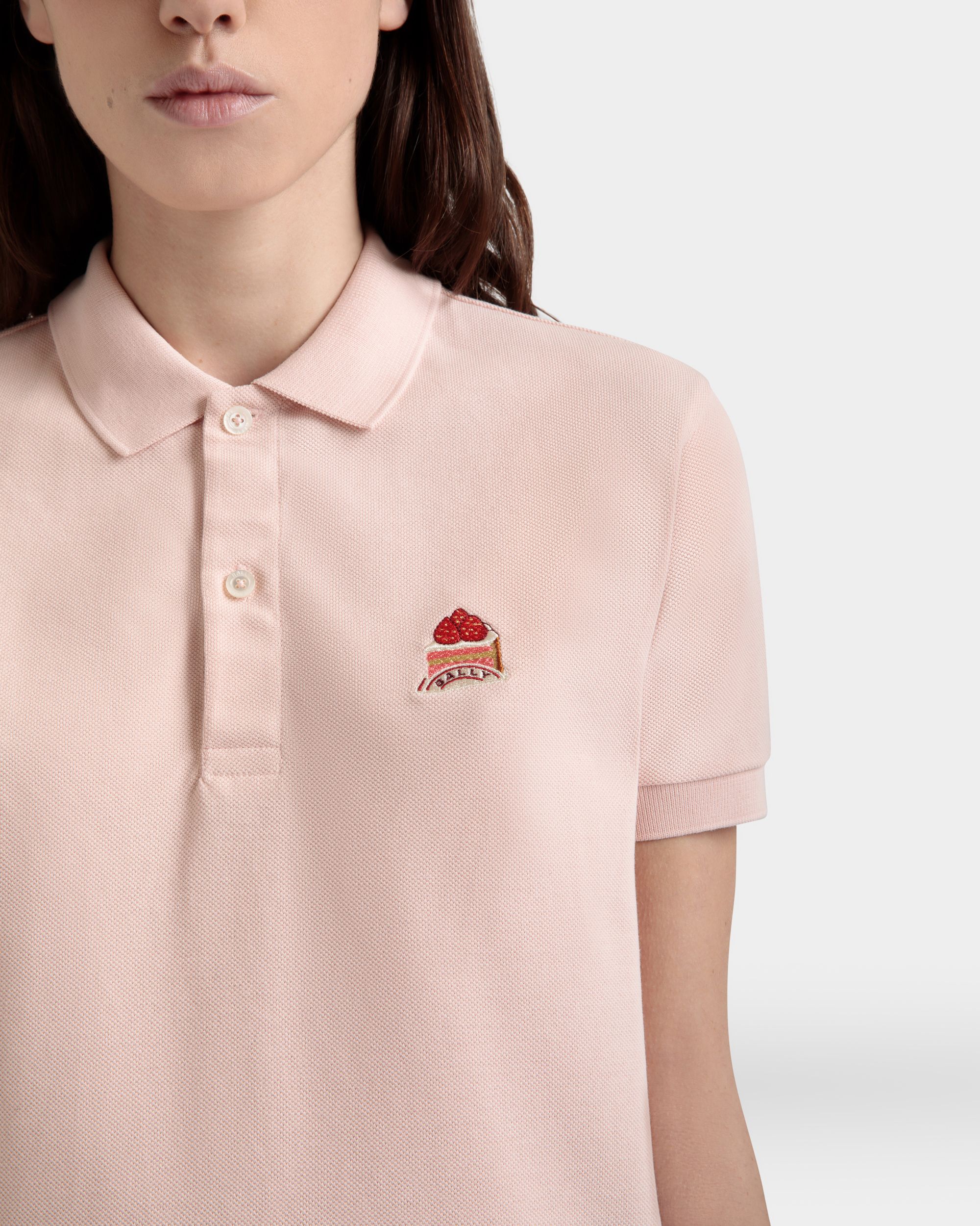 Bally Global - Polo Shirt with a Bally Cake in Dusty Petal Cotton - Pink