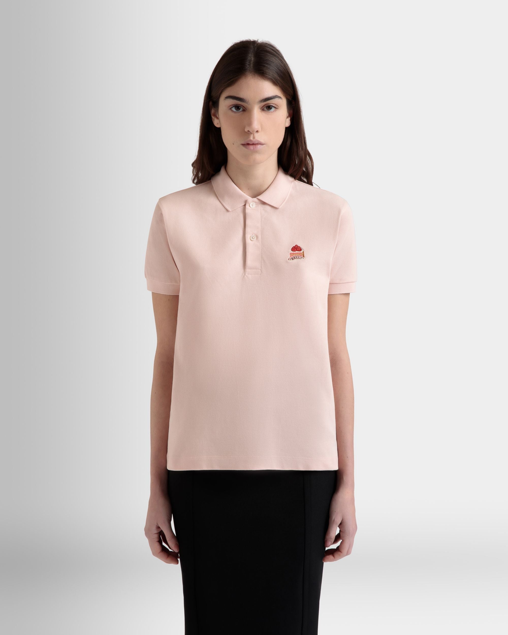 Bally Global - Polo Shirt with a Bally Cake in Dusty Petal Cotton - Pink