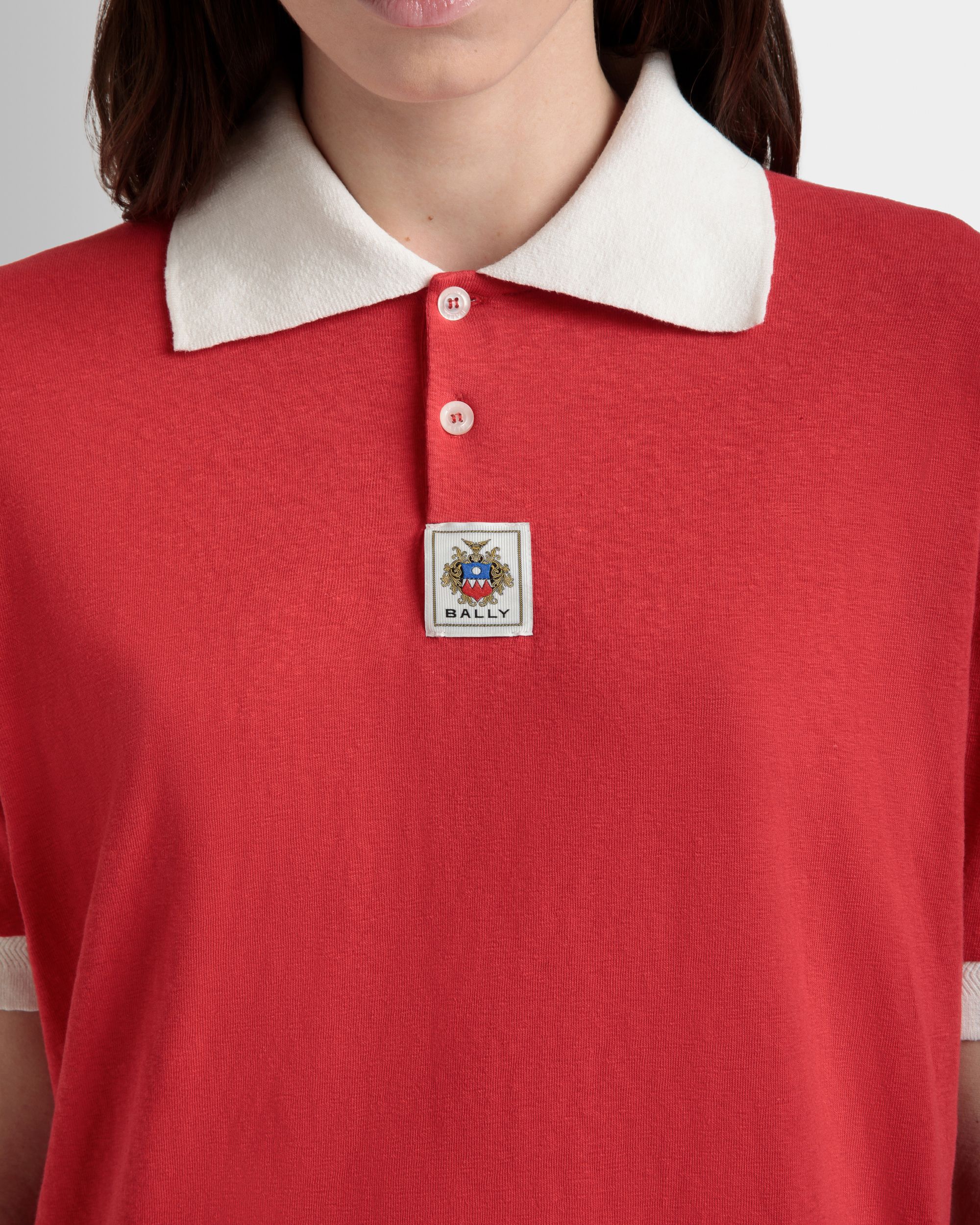 Bally Global - Polo Avec Logo Bally Crest En Coton Rouge - Rouge