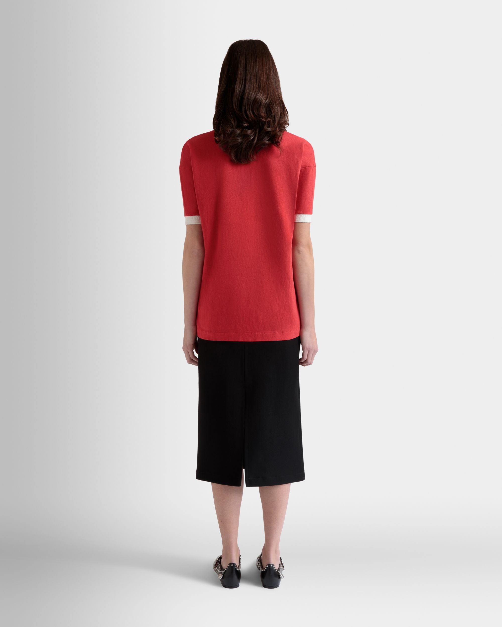 Bally Global - Polo Avec Logo Bally Crest En Coton Rouge - Rouge
