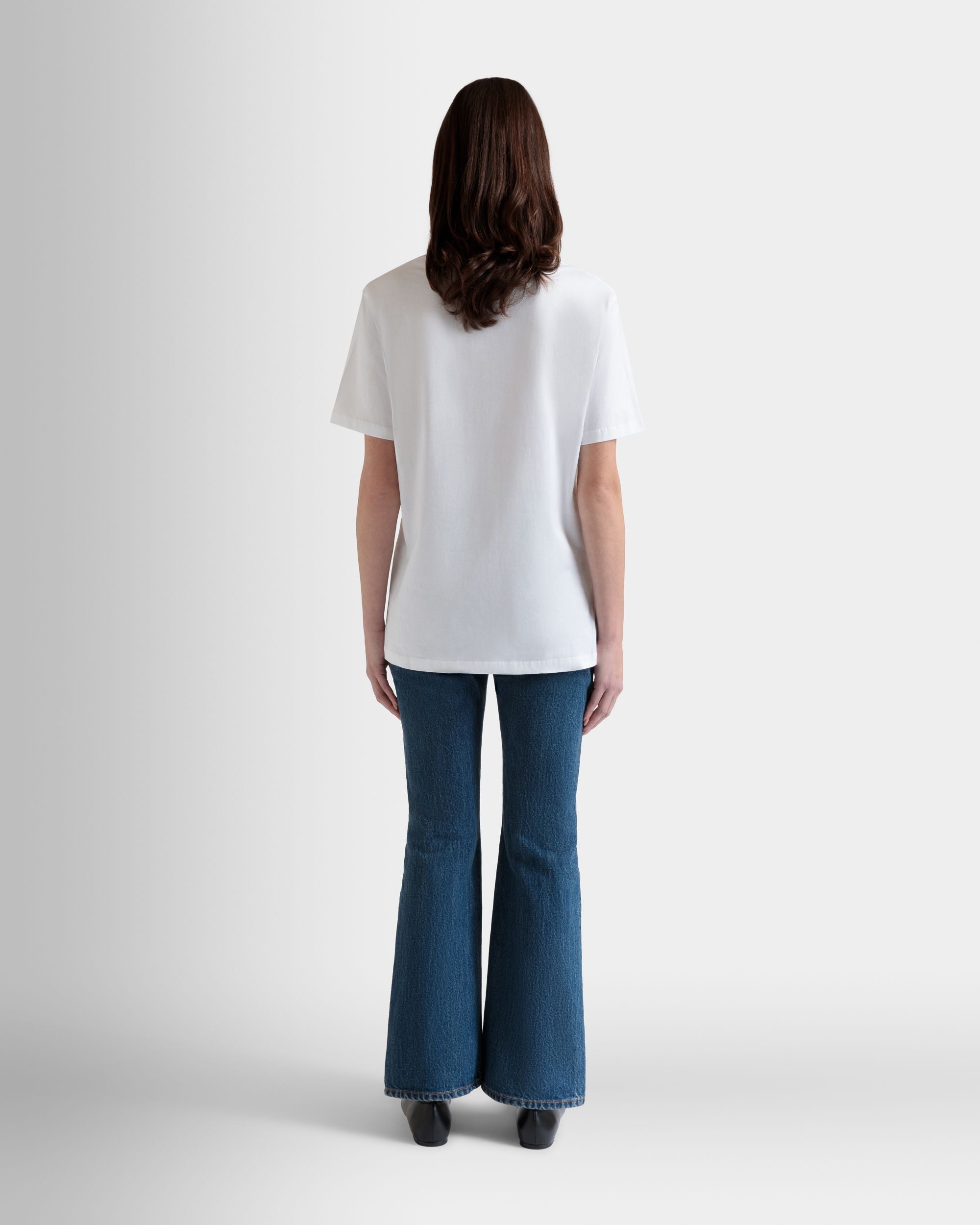 Bally Global - T-Shirt in White Cotton With a Bally Cake Print - Blanc