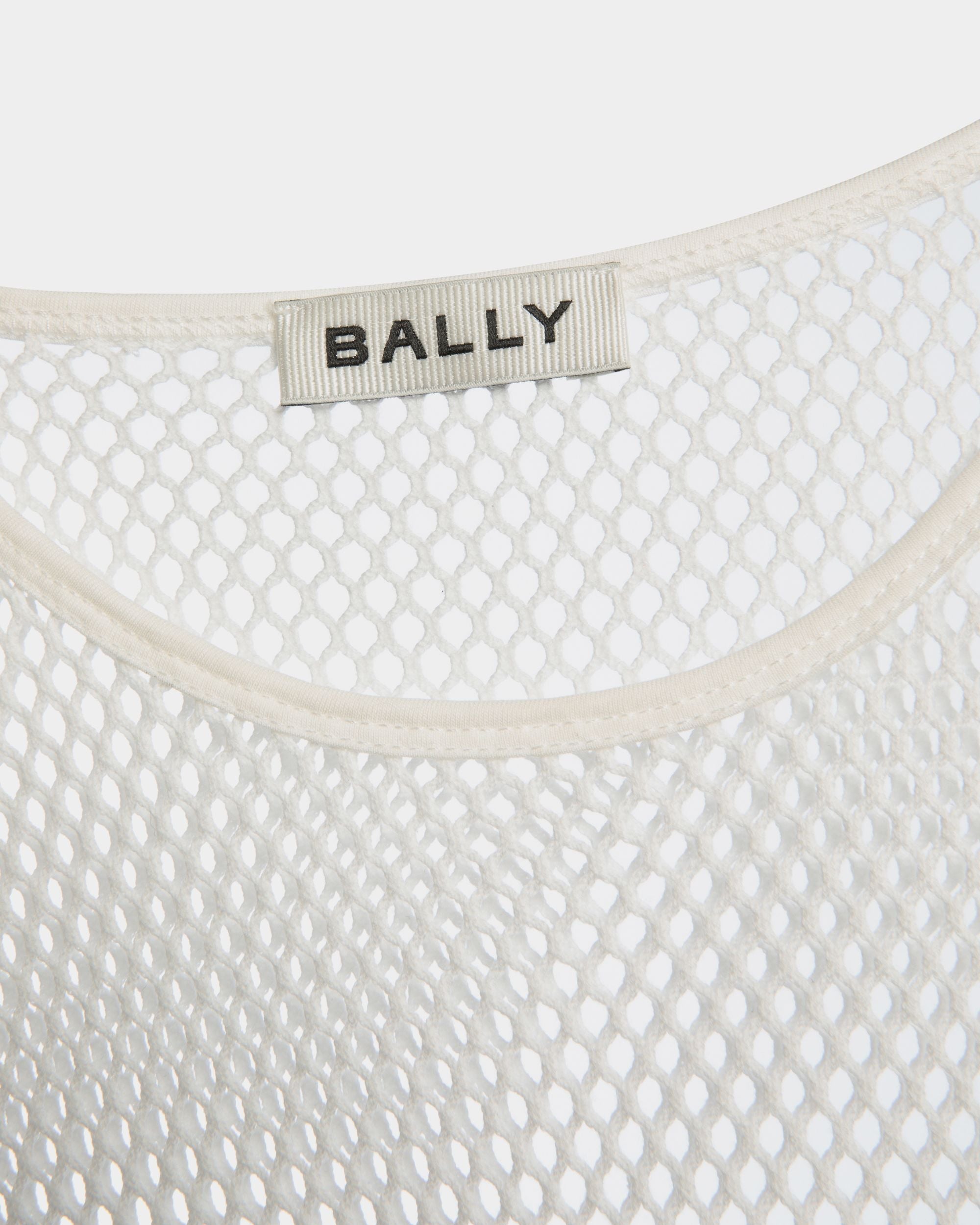 Bally Global - Mesh T-Shirt in White Cotton - Blanc