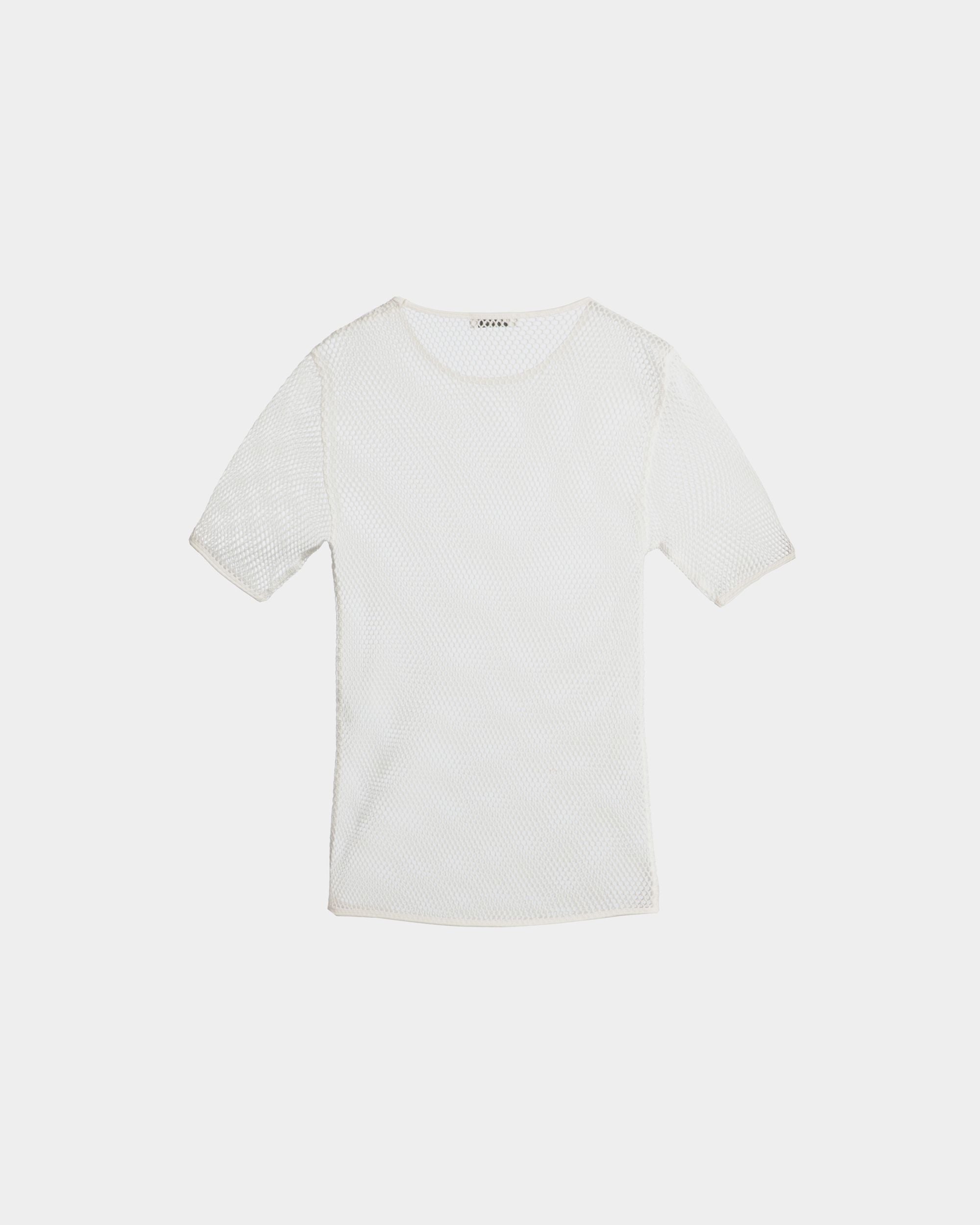 Bally Global - Mesh T-Shirt in White Cotton - Blanc