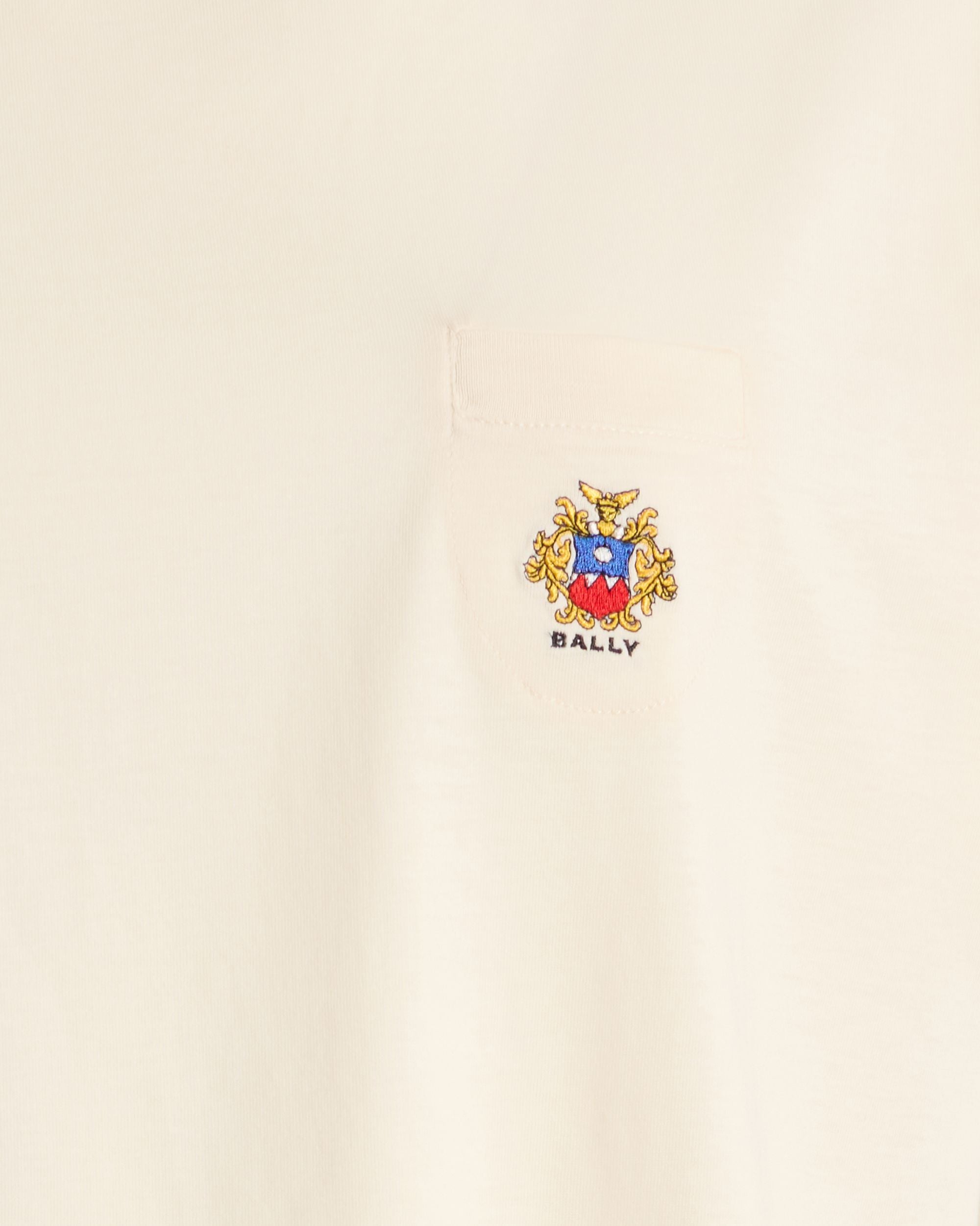 Bally Global - T-Shirt En Coton Ivory Avec Écusson Bally Crest - Blanc