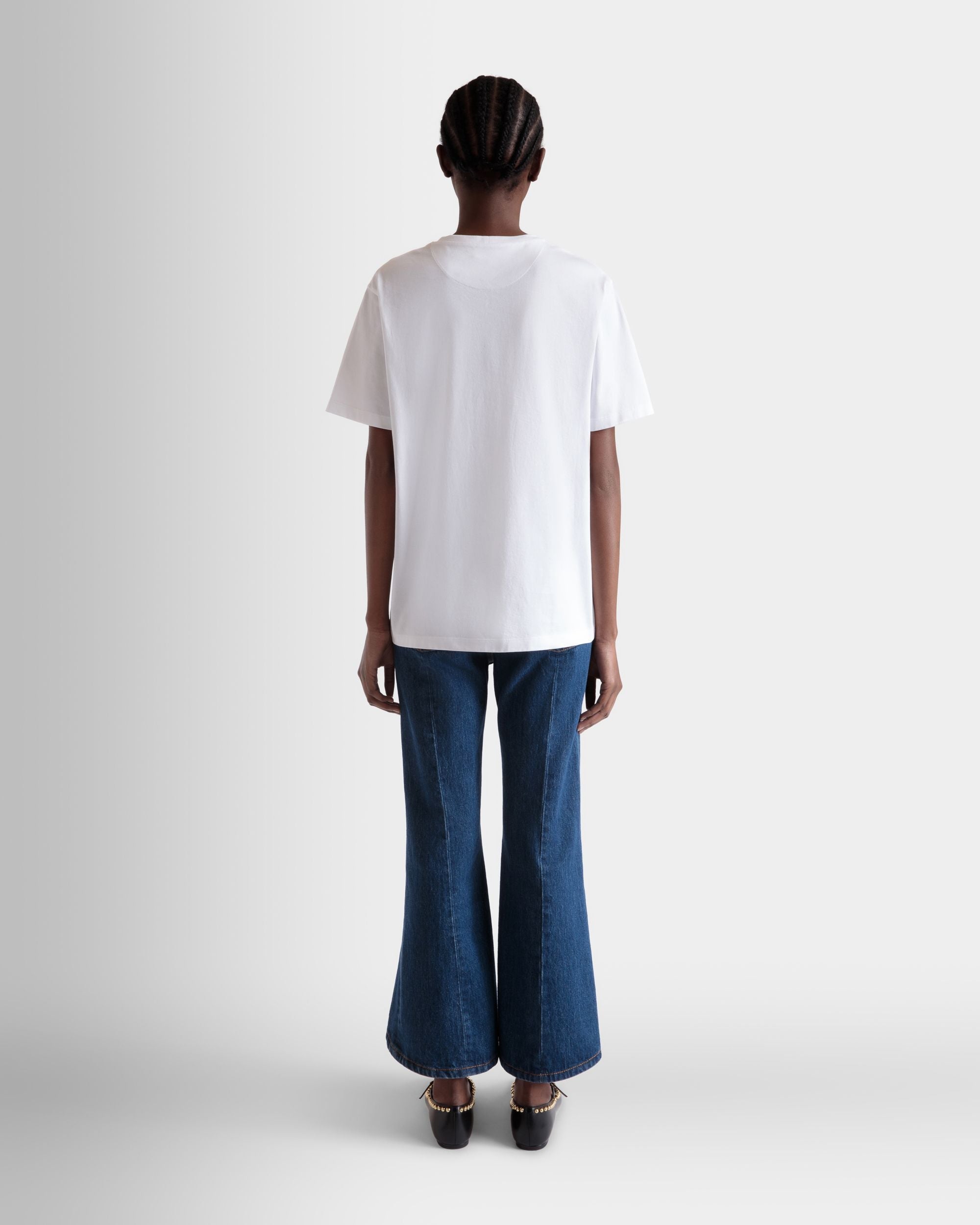 Bally Global - T-Shirt with a Beni Bischof Rocking Horse Print in White Cotton - White