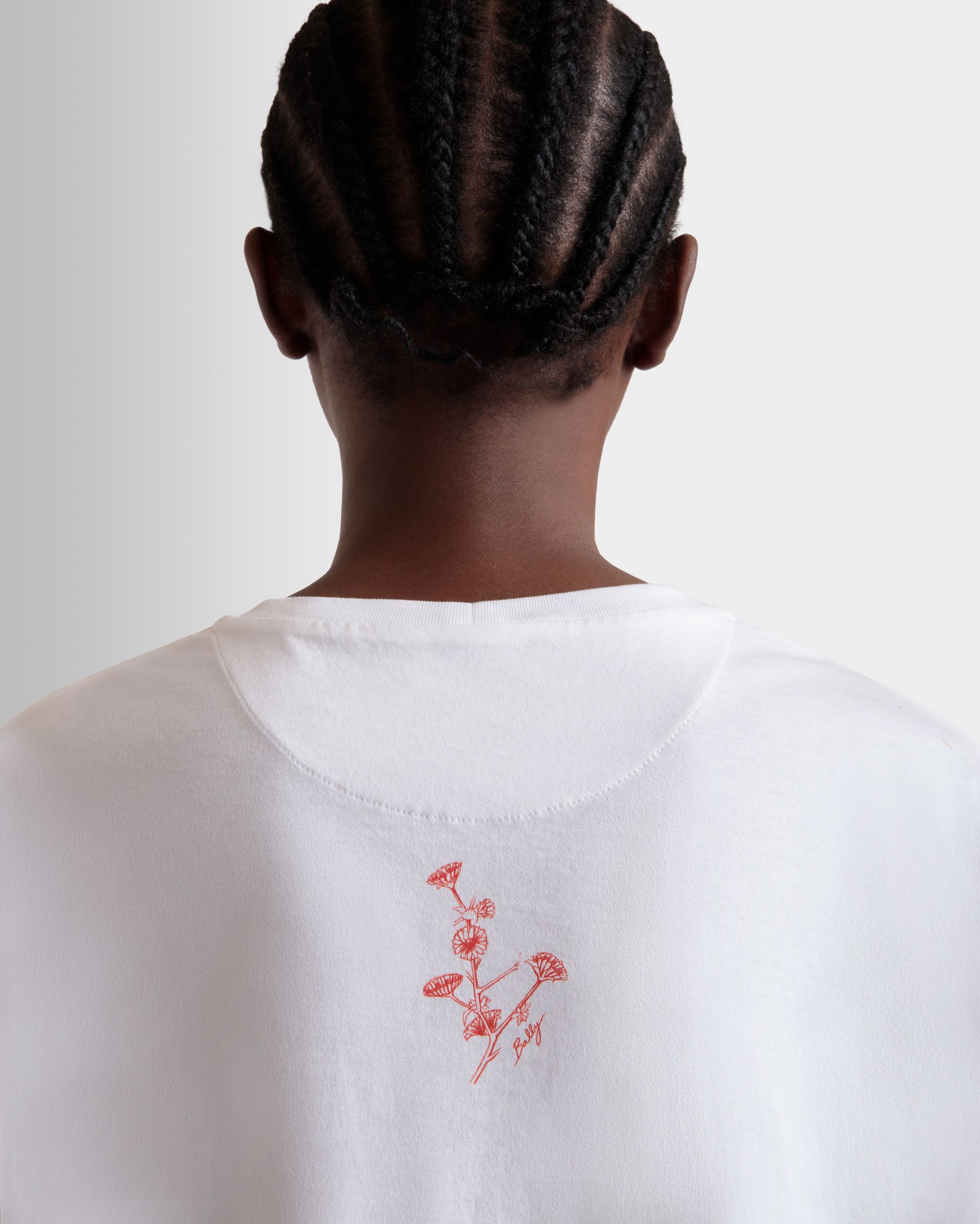 Bally Global - T-Shirt with a Bally Collage Print in White Cotton - White