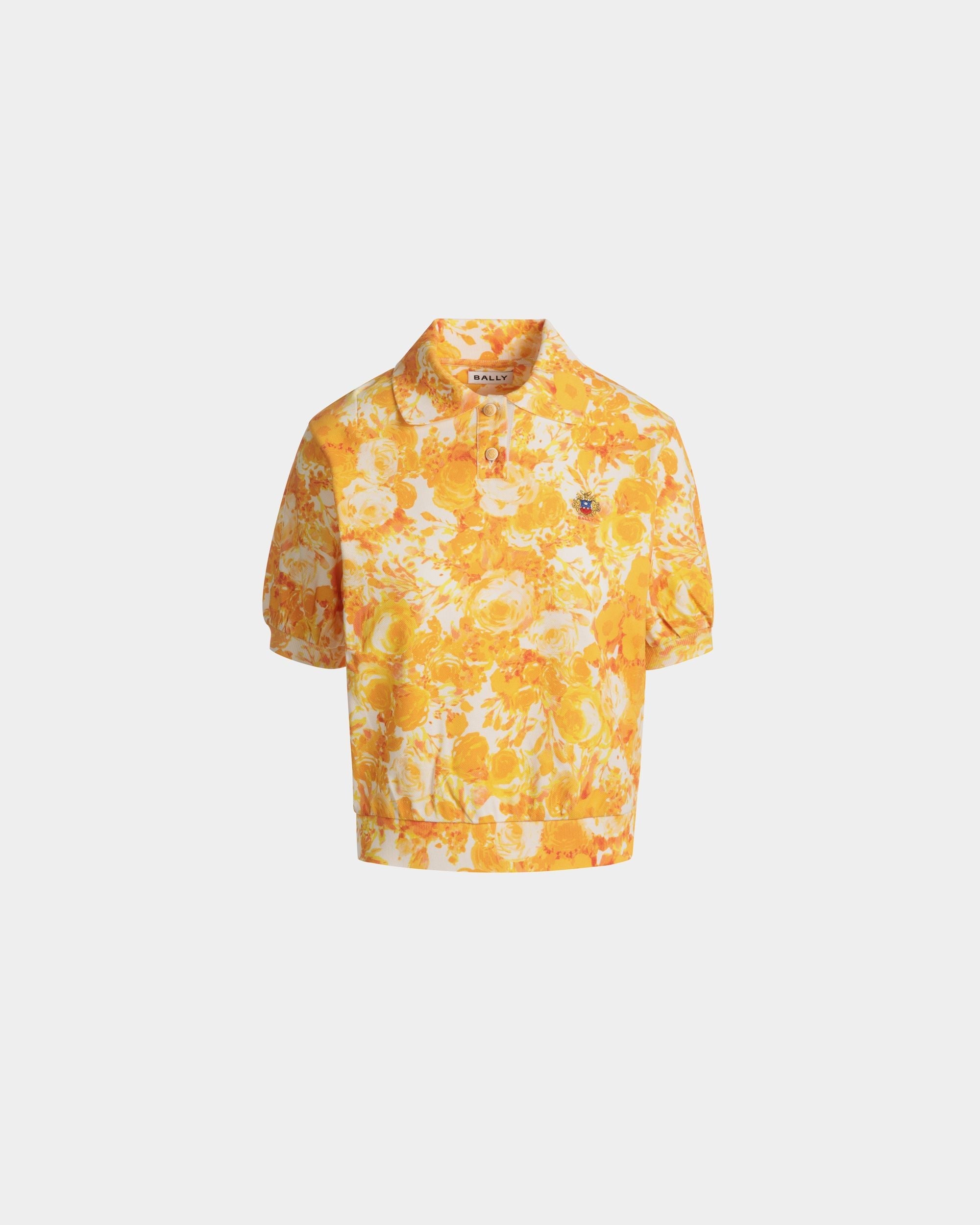 Bally Global - Polo Shirt with a Rosengarten Print in Koi Orange Cotton - Orange