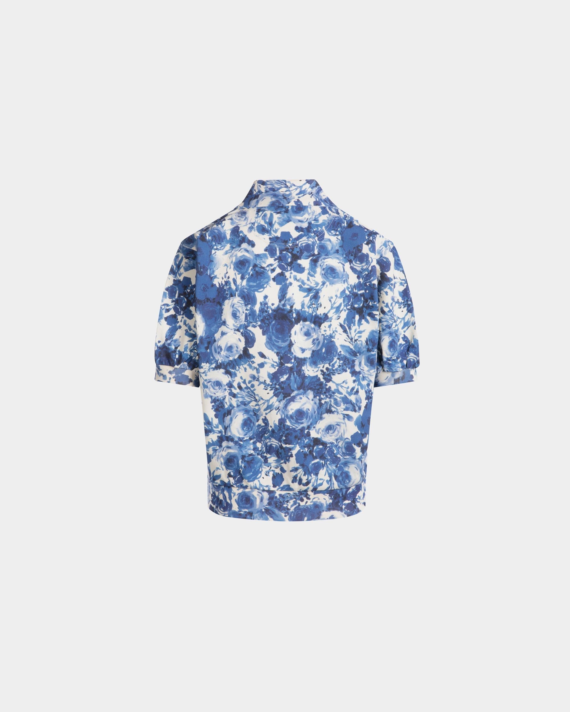 Bally Global - Polo Shirt with a Rosengarten Print in Blue Cotton - Blue