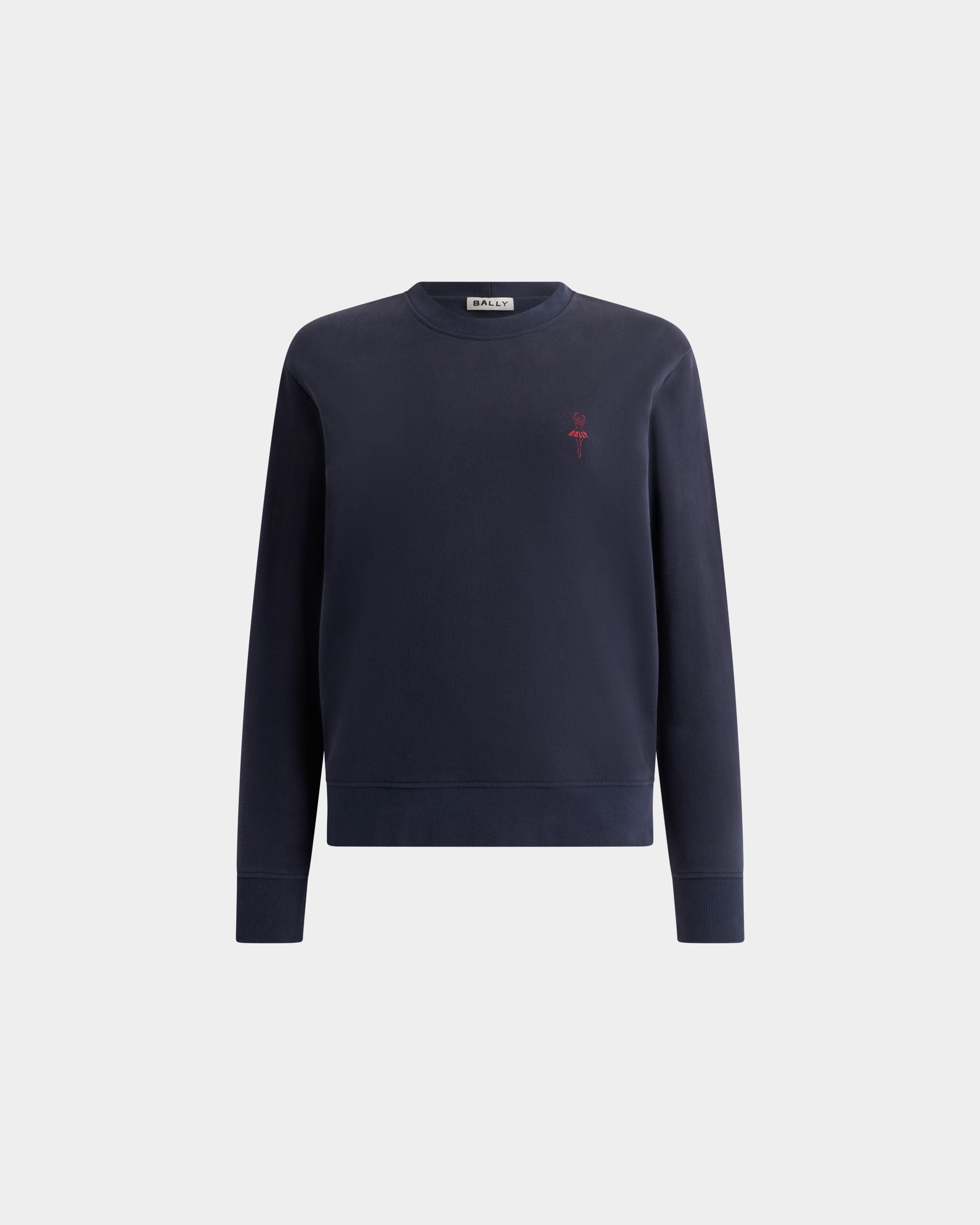 Bally Global - Sweat-Shirt Ras-Du-Cou En Coton Navy Blue Avec Ballyrina - Bleu