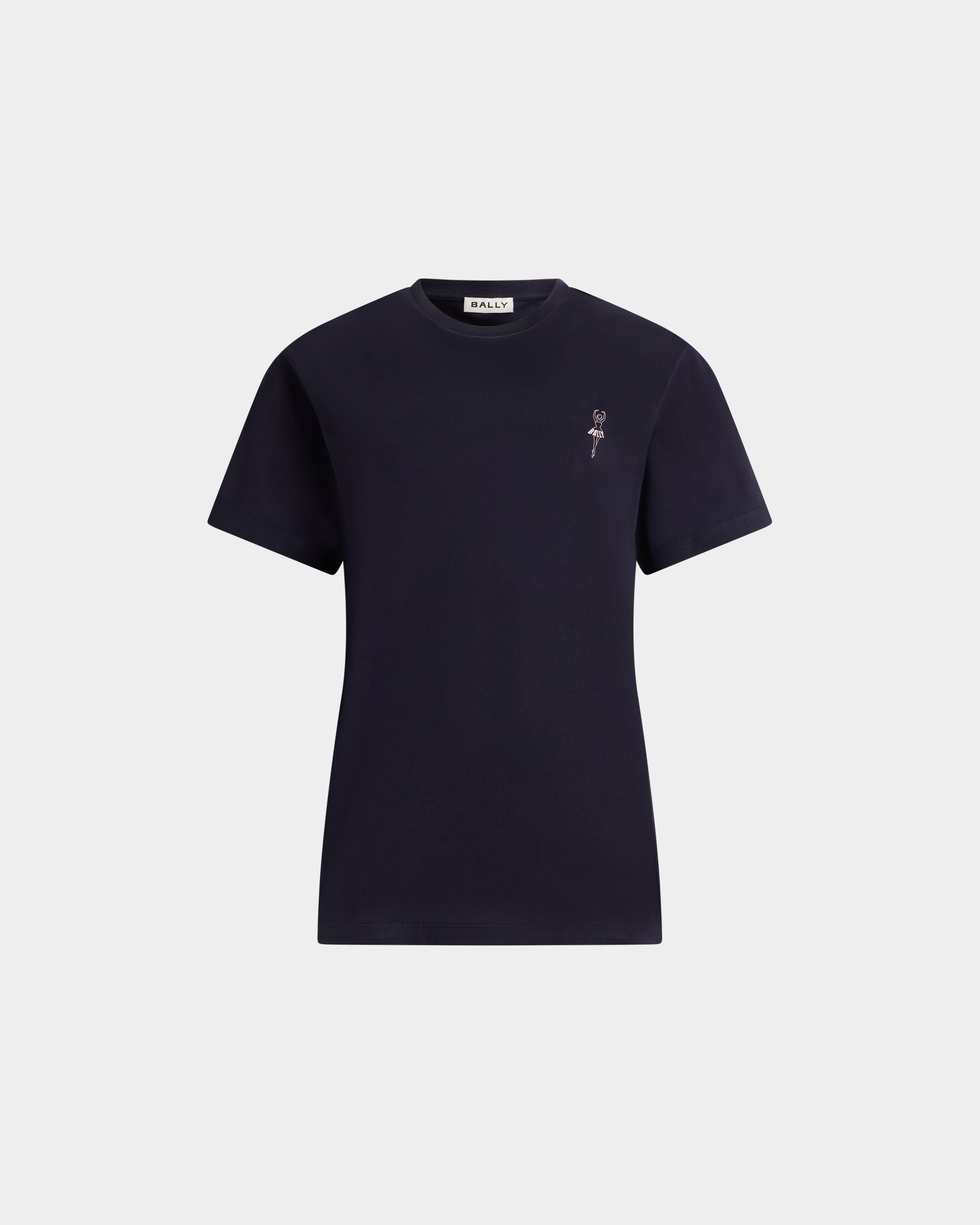 Bally Global - T-Shirt En Coton Navy Blue Avec Ballyrina - Bleu