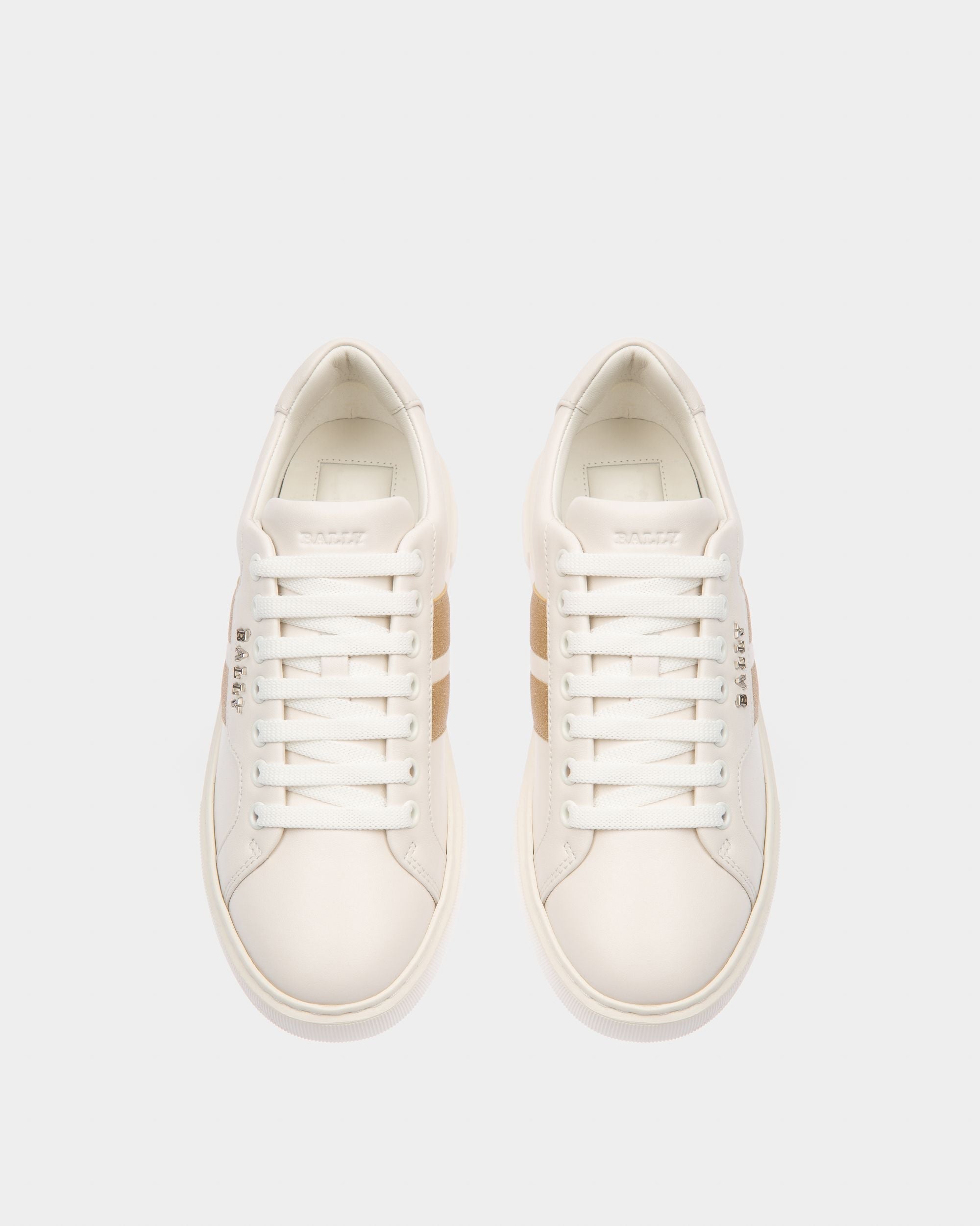 Bally Global - Melany Sneakers In White And Yellow Gold Leather - Multicolor