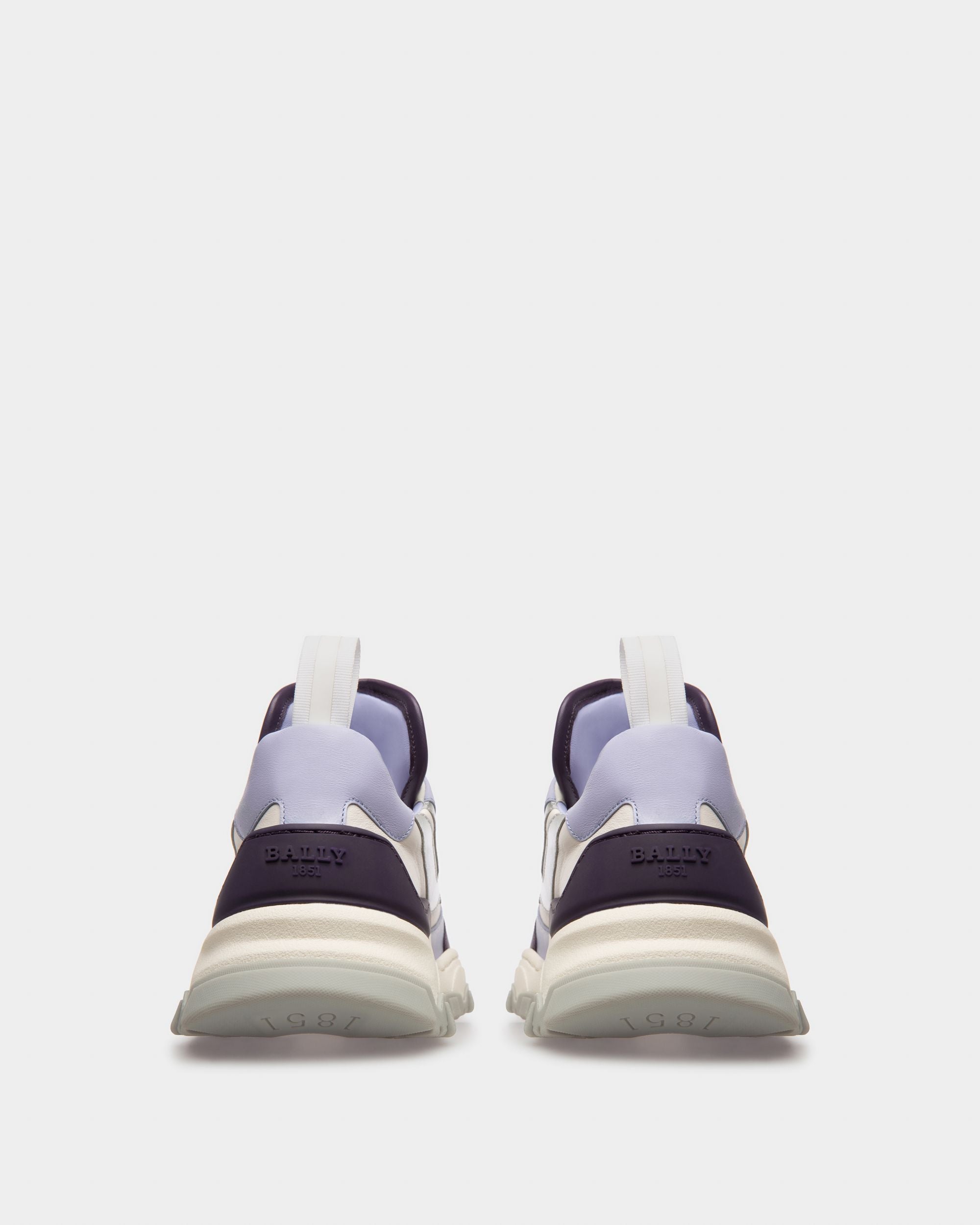 Bally Global - Holden Zapatillas En Piel Y Tela De Color Morado Y Blanco - Púrpura