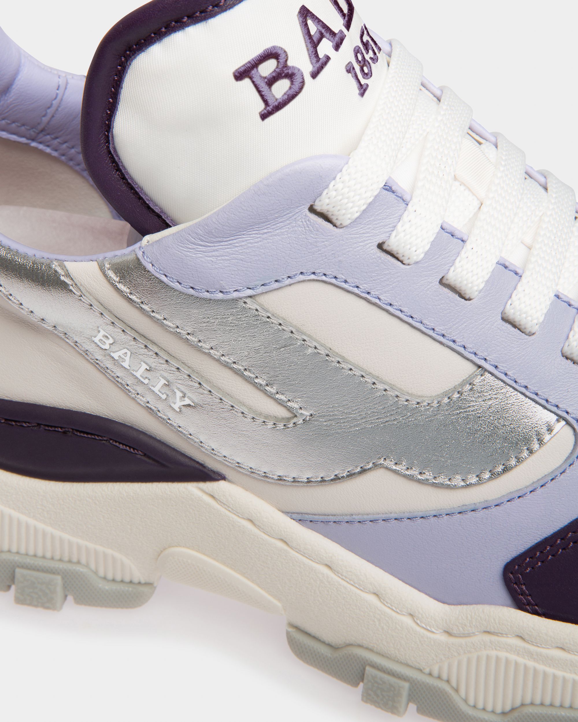 Bally Global - Holden Zapatillas En Piel Y Tela De Color Morado Y Blanco - Púrpura