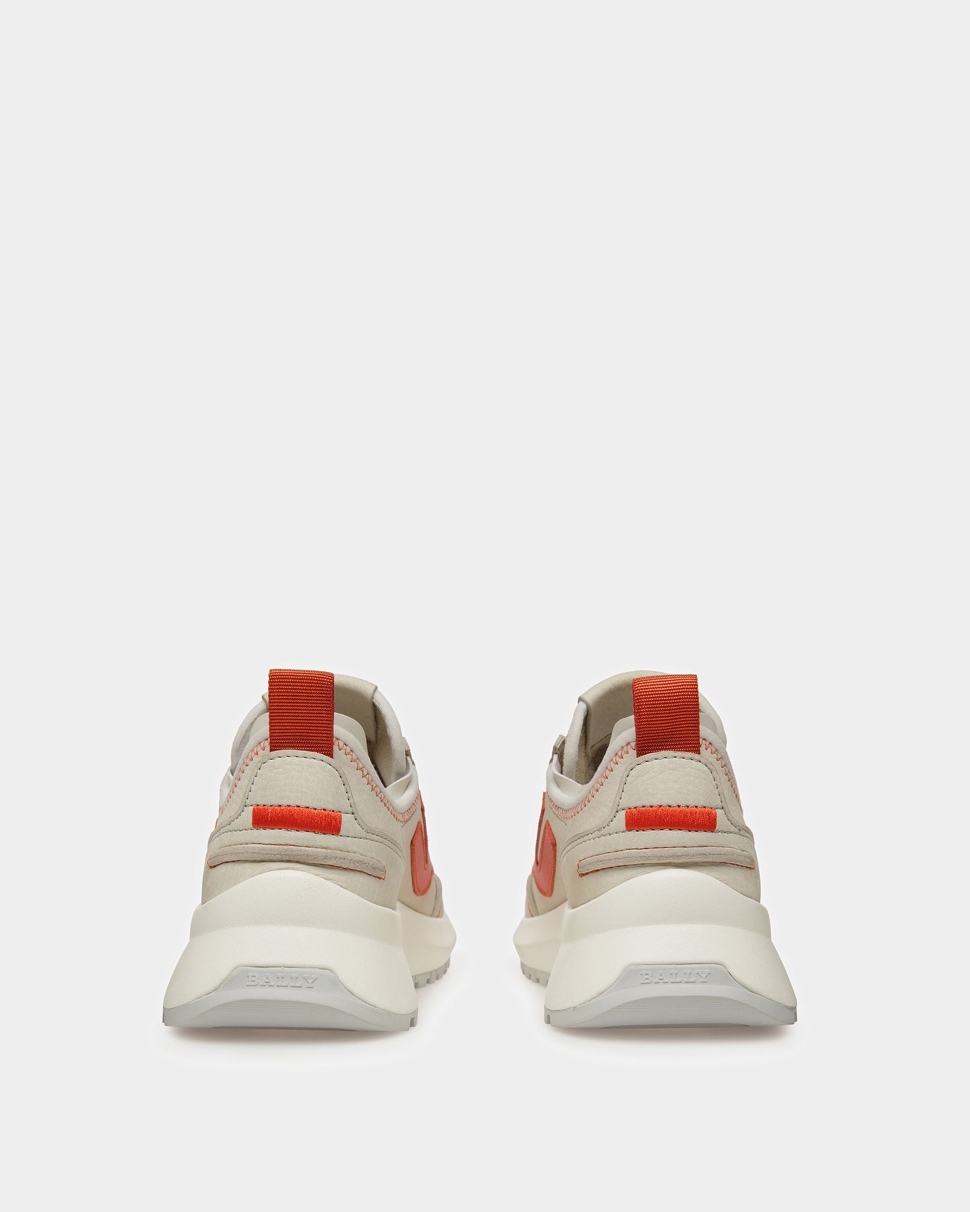 Bally Global - Darys Zapatillas De Piel En Blanco Empolvado Y Naranja - Multicolor