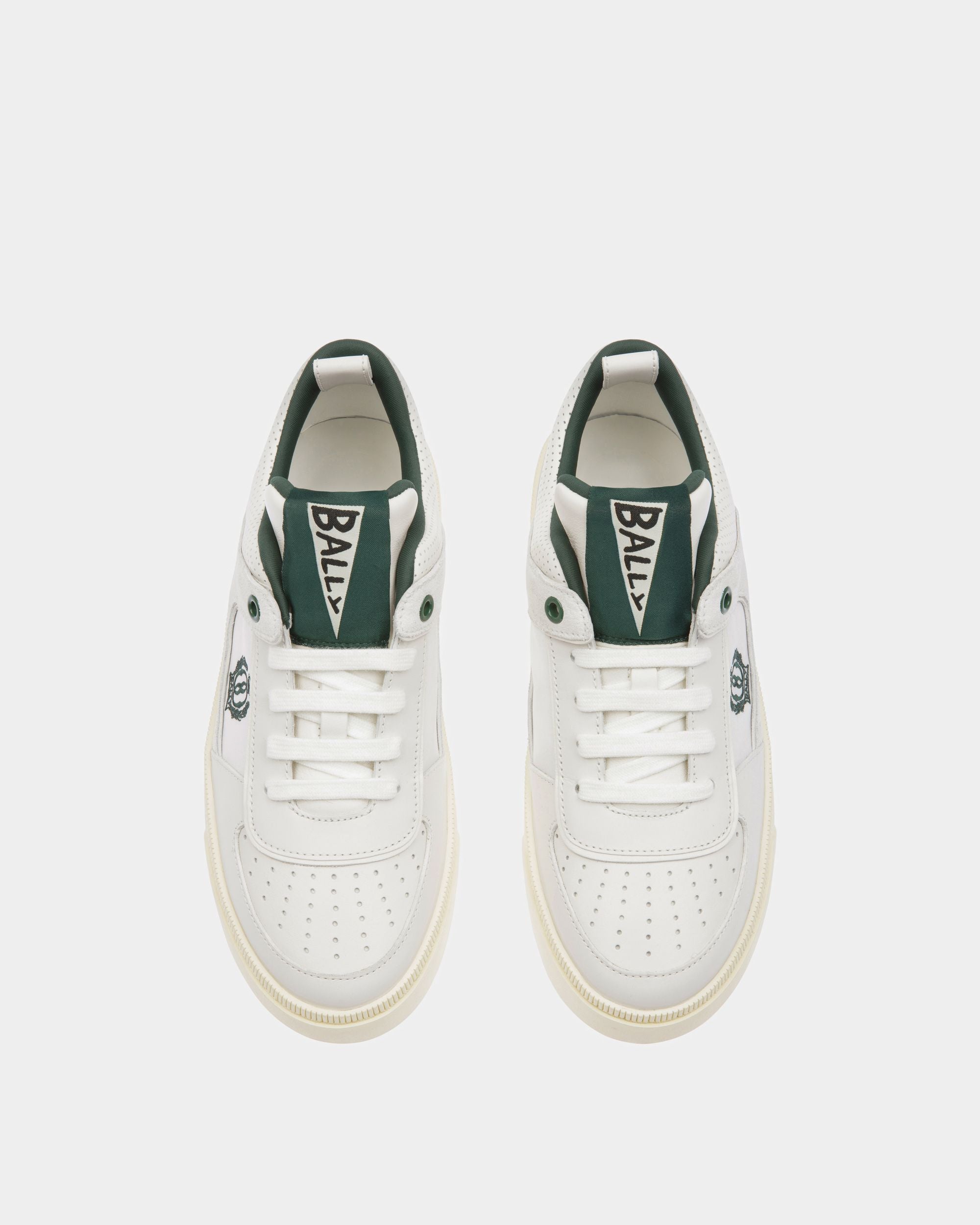 Bally Global - Raise Sneakers In White And Green Leather - White