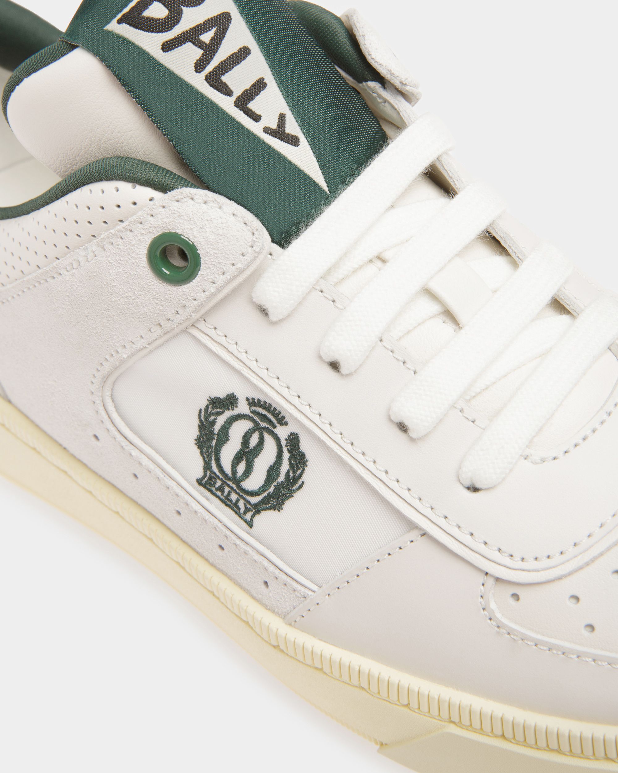 Bally Global - Raise Sneakers In White And Green Leather - White