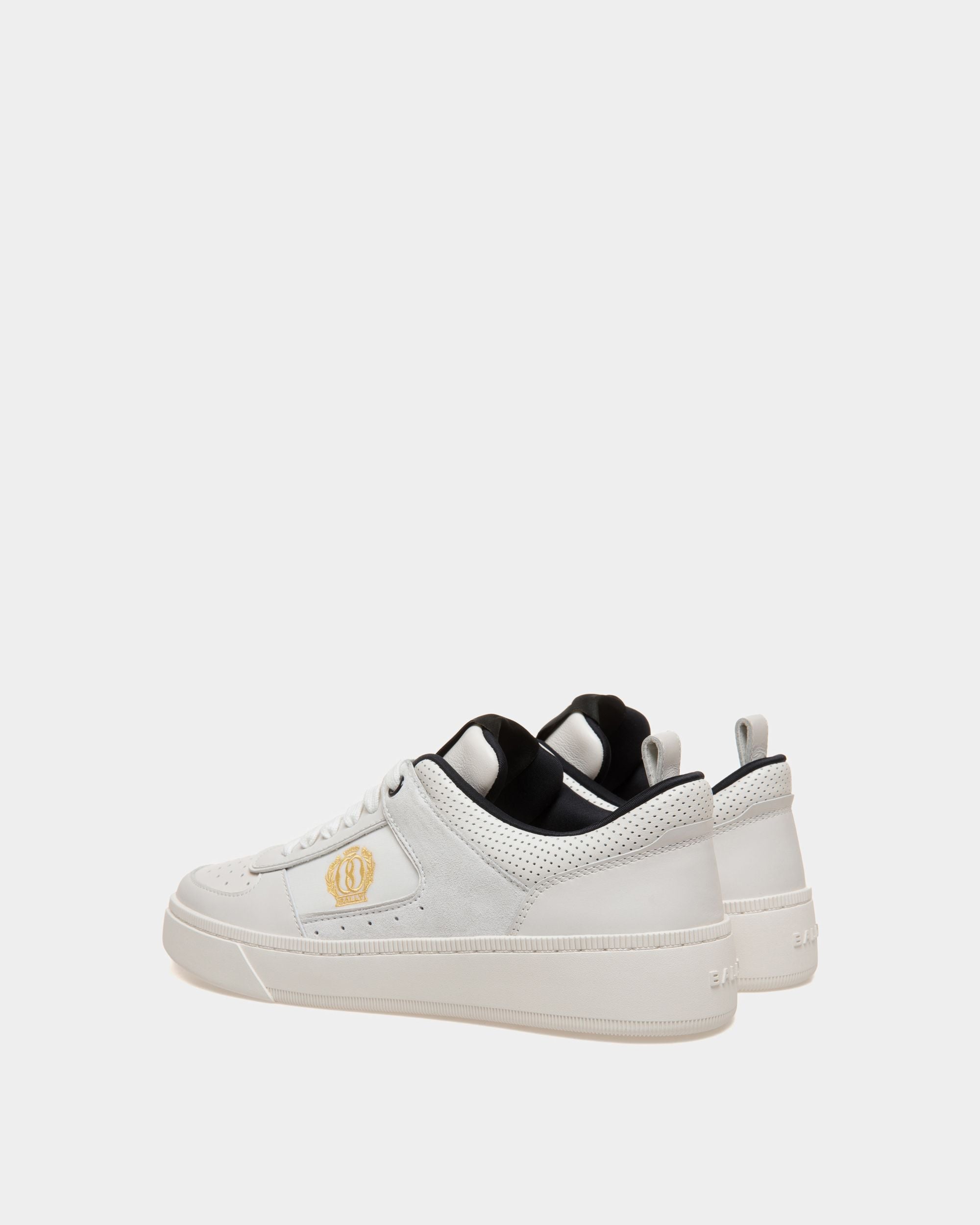 Bally Global - Sneaker Raise En Cuir Blanc Et Noir - Blanc