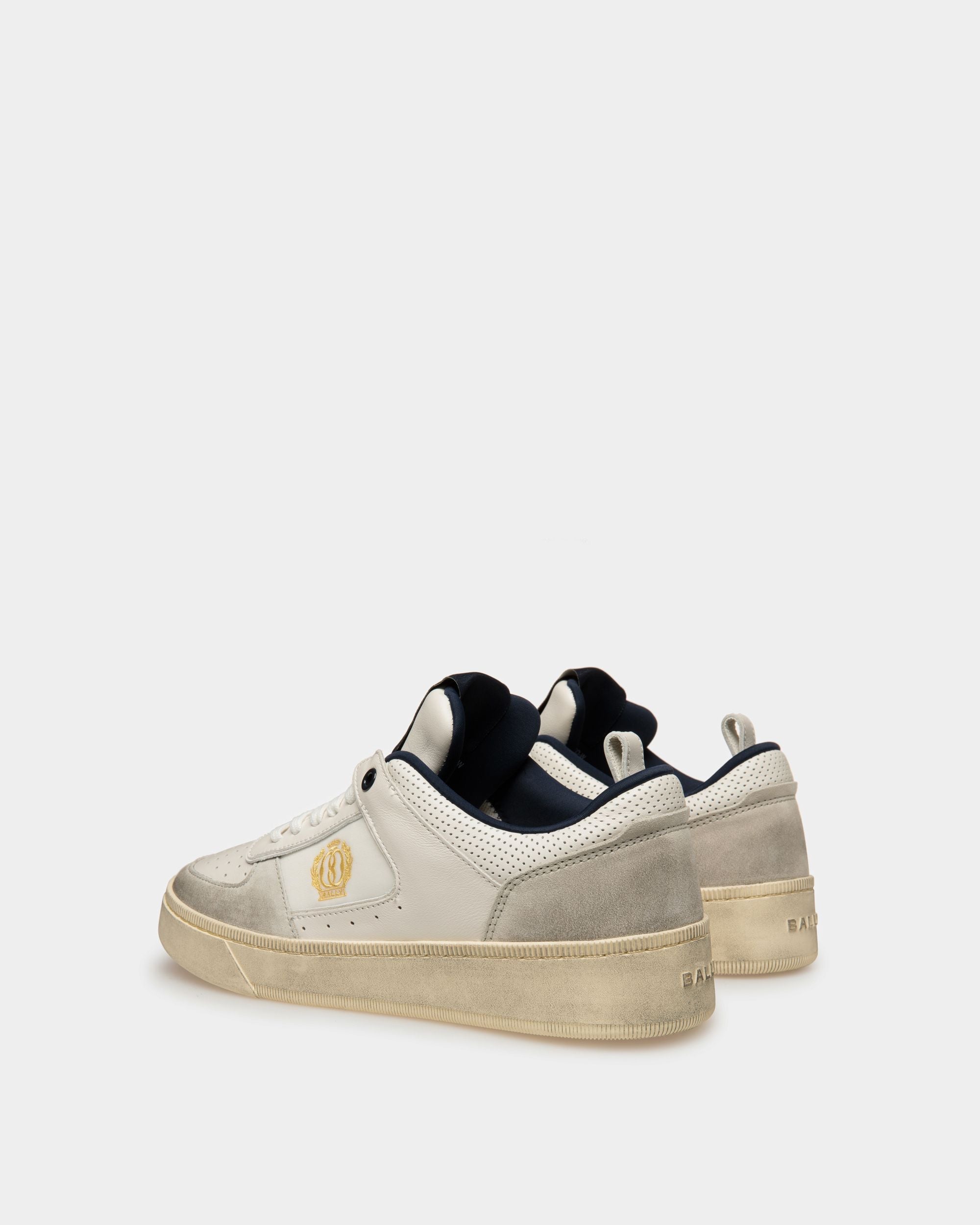 Bally Global - Raise Sneakers In Dusty White And Midnight Leather - White