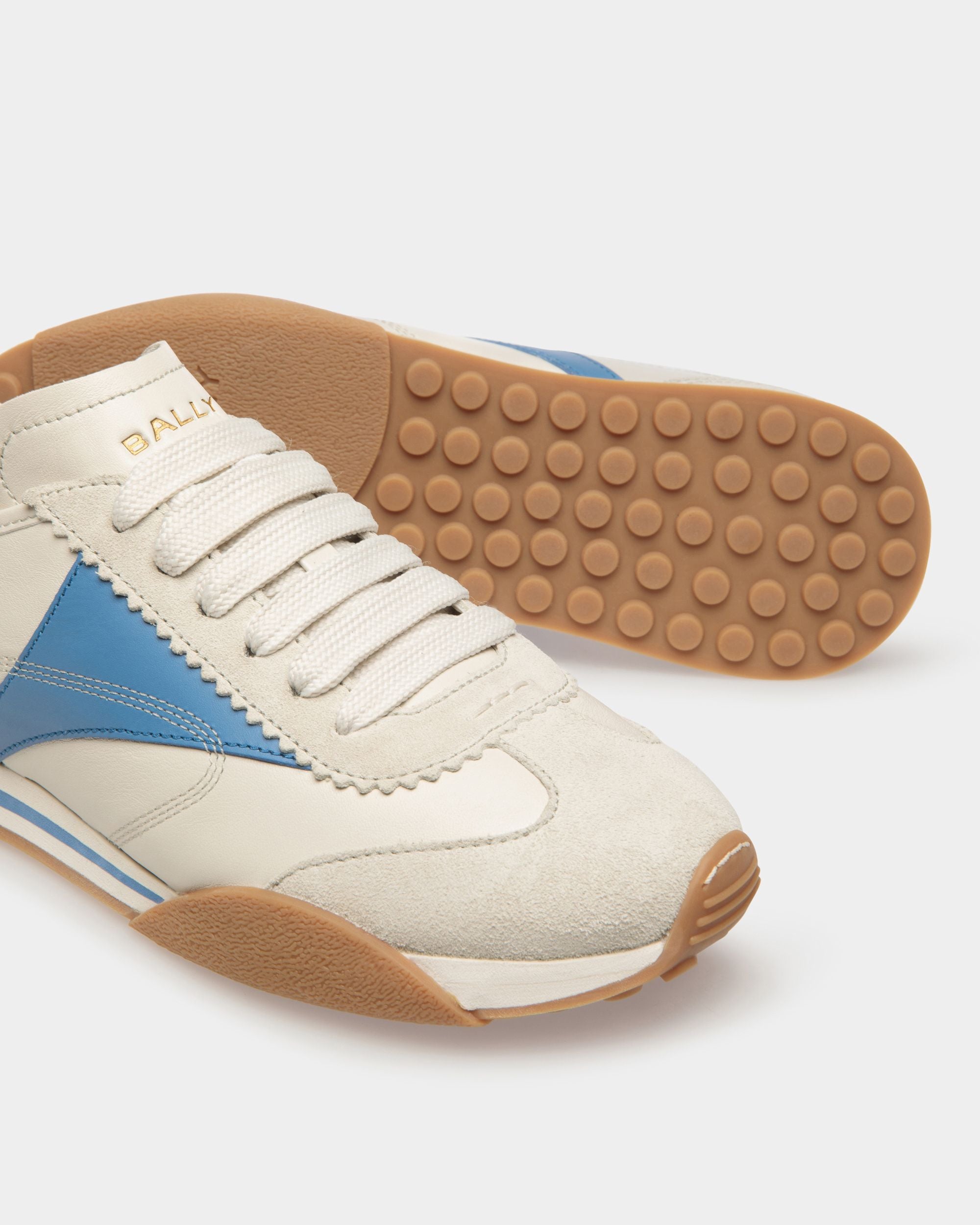 Bally Global - Zapatillas Sussex De Piel Blanco Roto Y Azul - Blanco