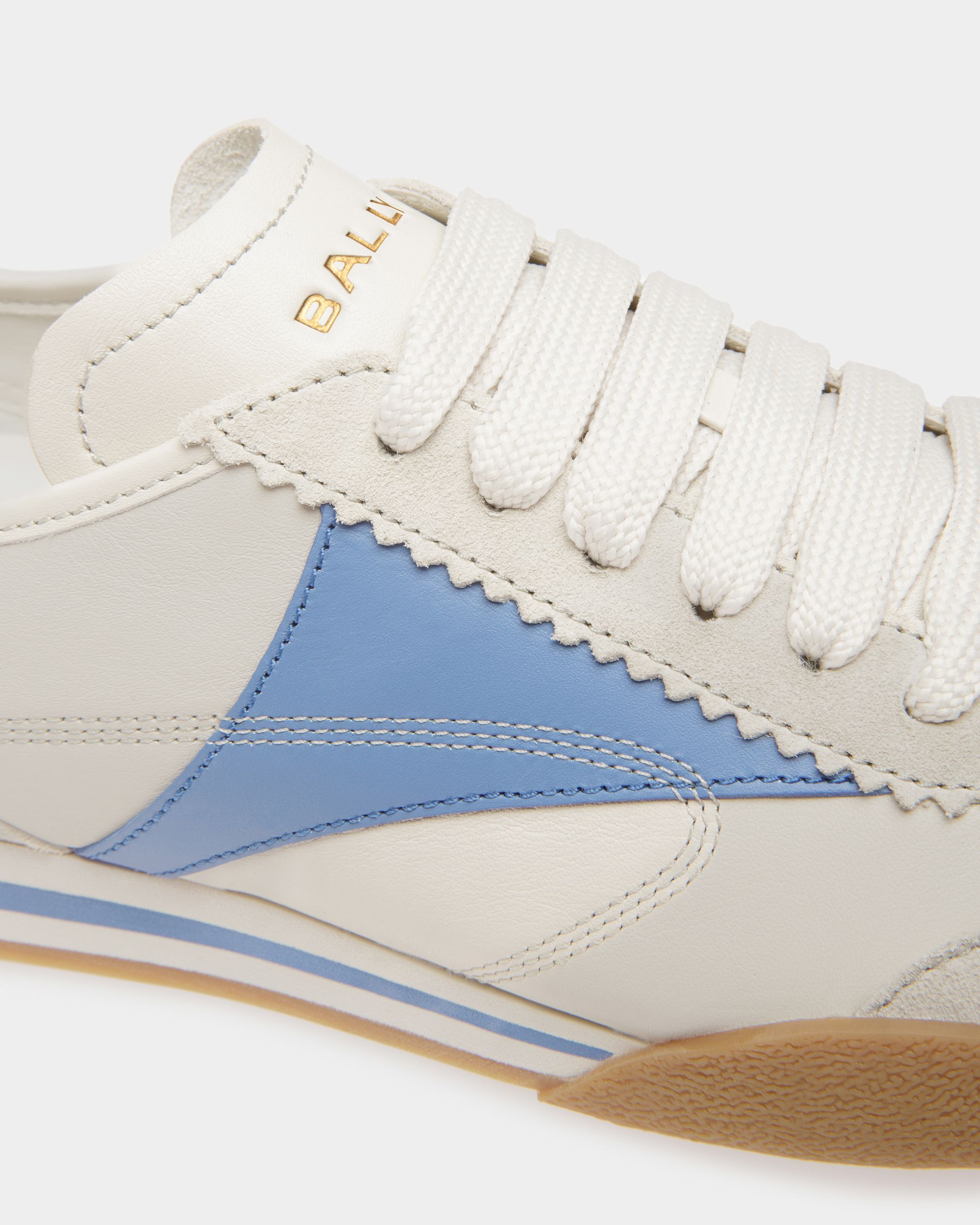Bally Global - Zapatillas Sussex De Piel Blanco Roto Y Azul - Blanco