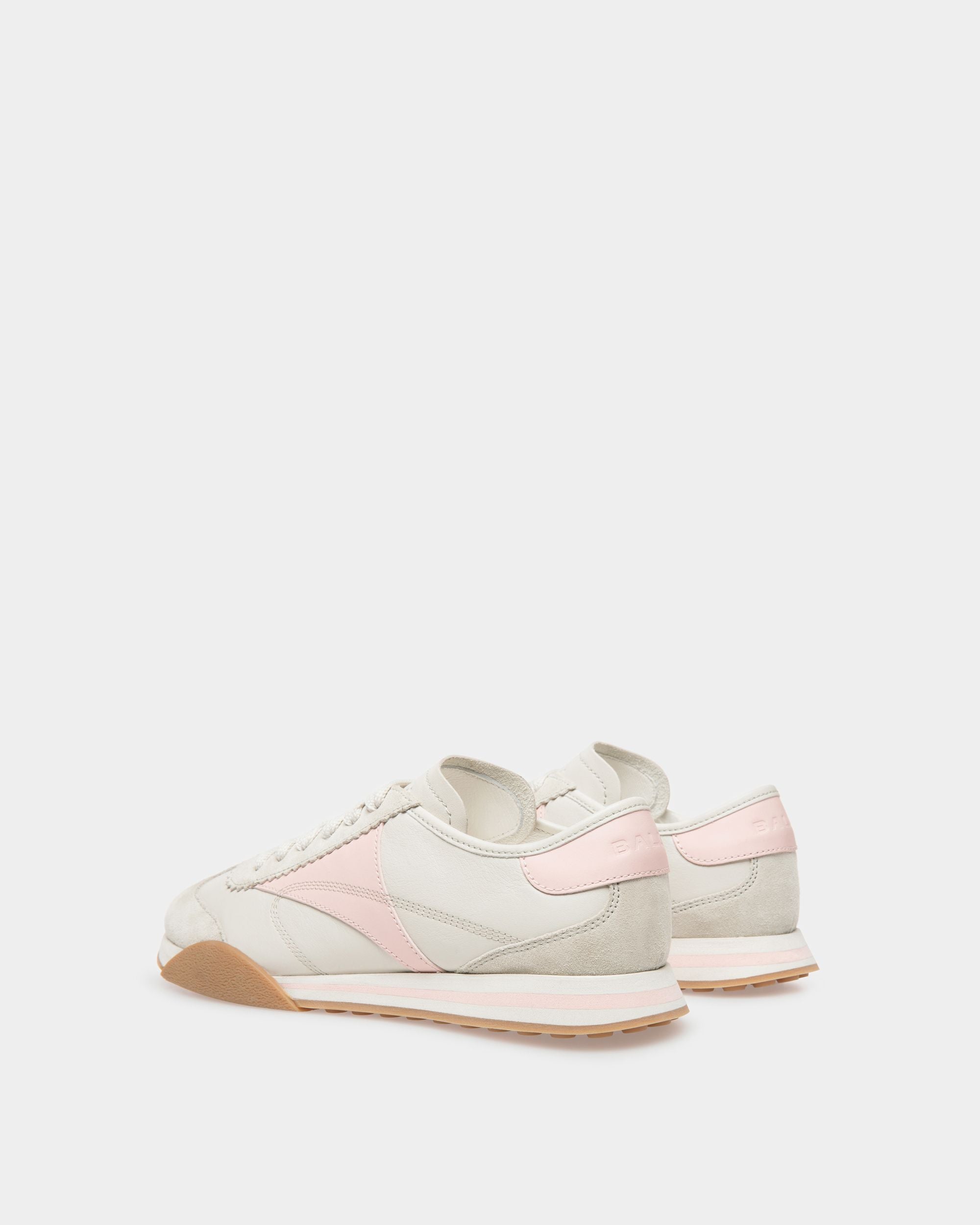 Bally Global - Sussex Sneakers In Dusty White And Rose Leather - Blanco