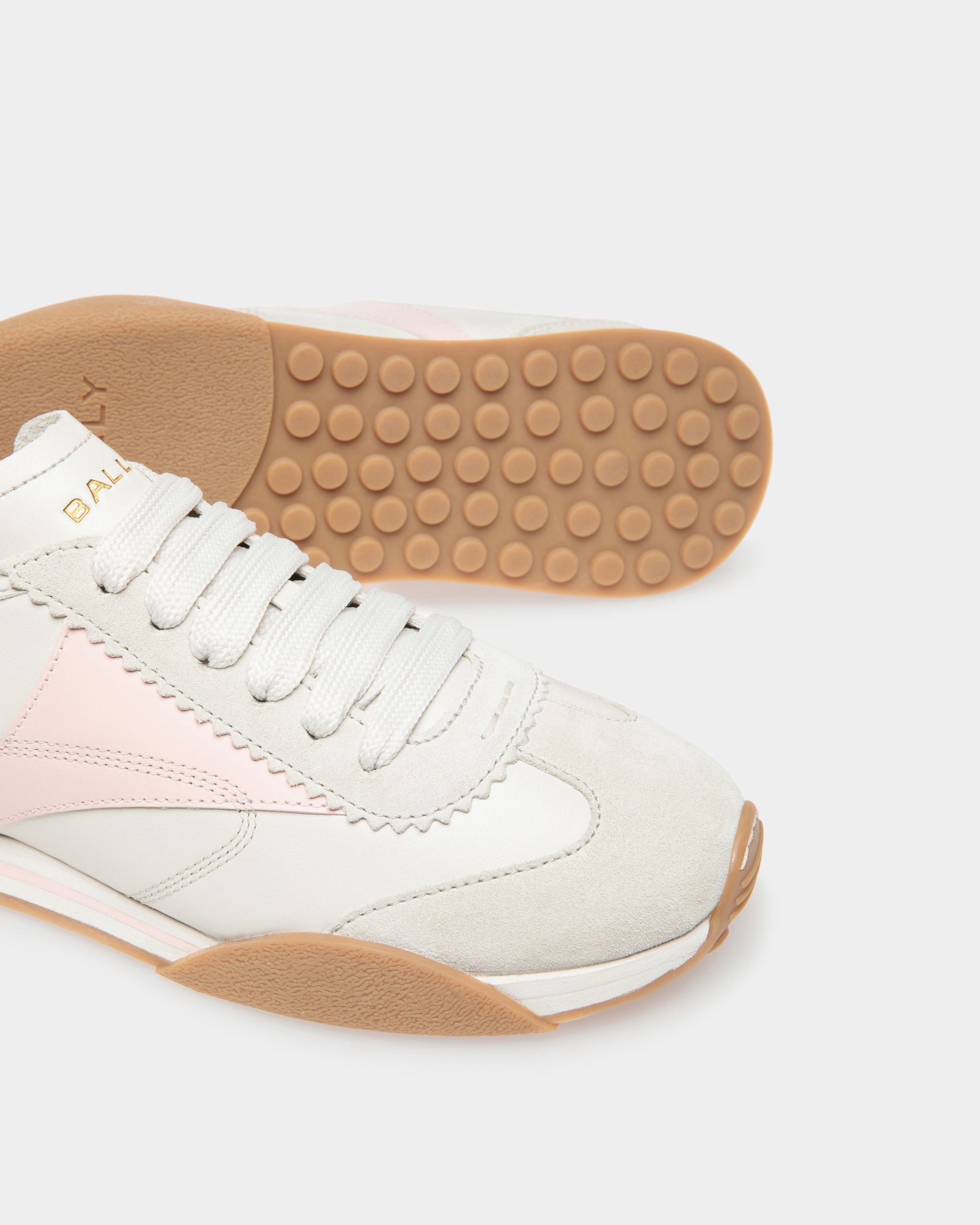 Bally Global - Sussex Sneakers In Dusty White And Rose Leather - Blanco