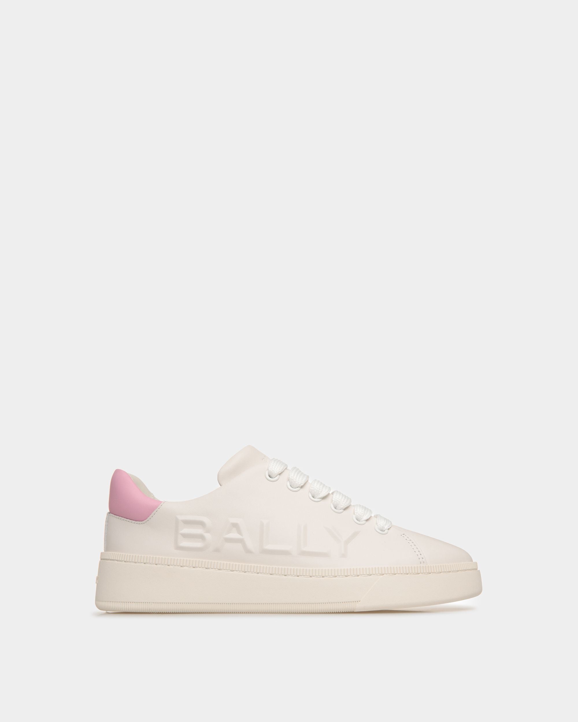 Bally Global - Raise Sneaker In White And Pink Leather - Blanco