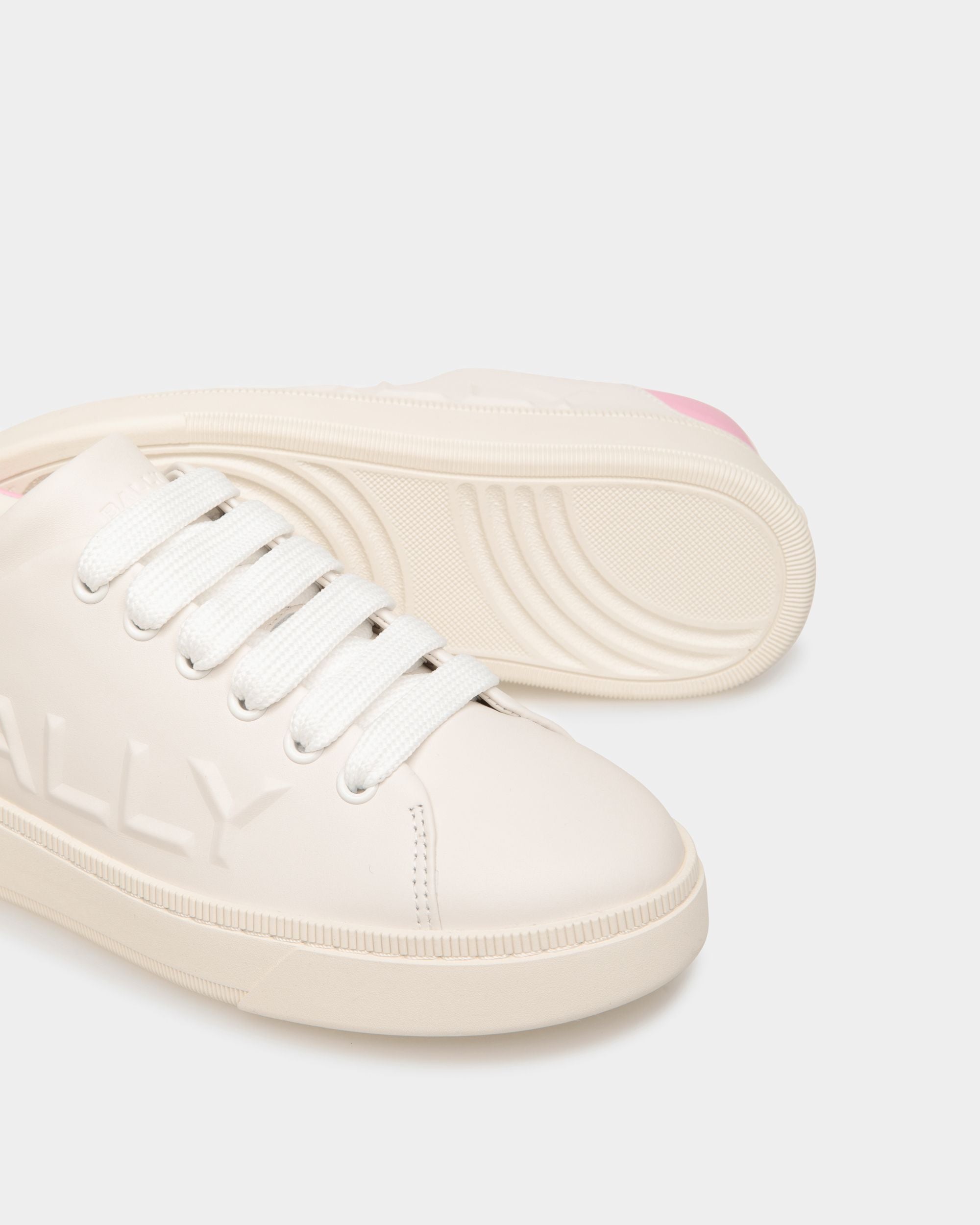 Bally Global - Raise Sneaker In White And Pink Leather - Blanco