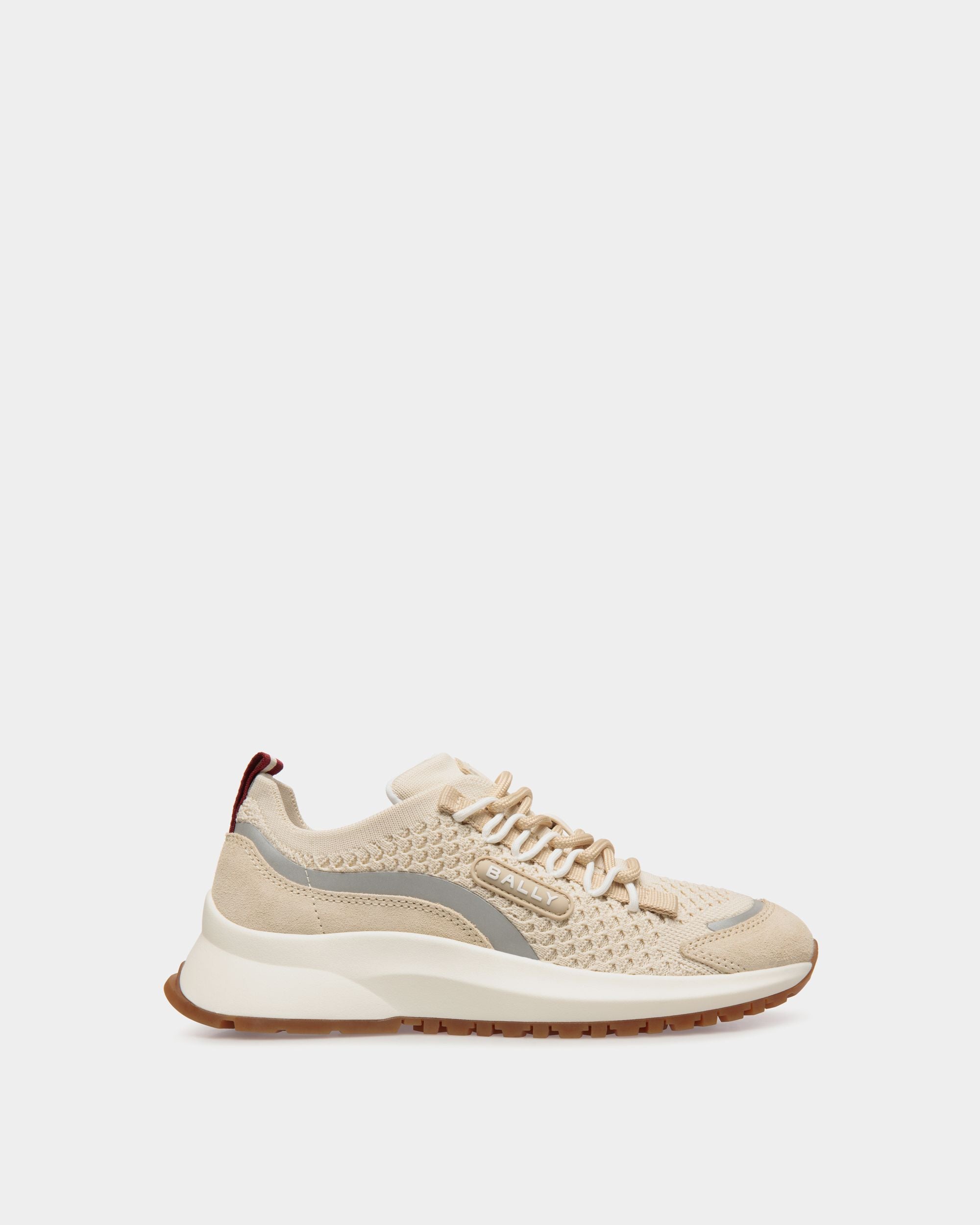 Bally Global - Sneaker Outline En Maille Ivoire Et Champagne - Beige